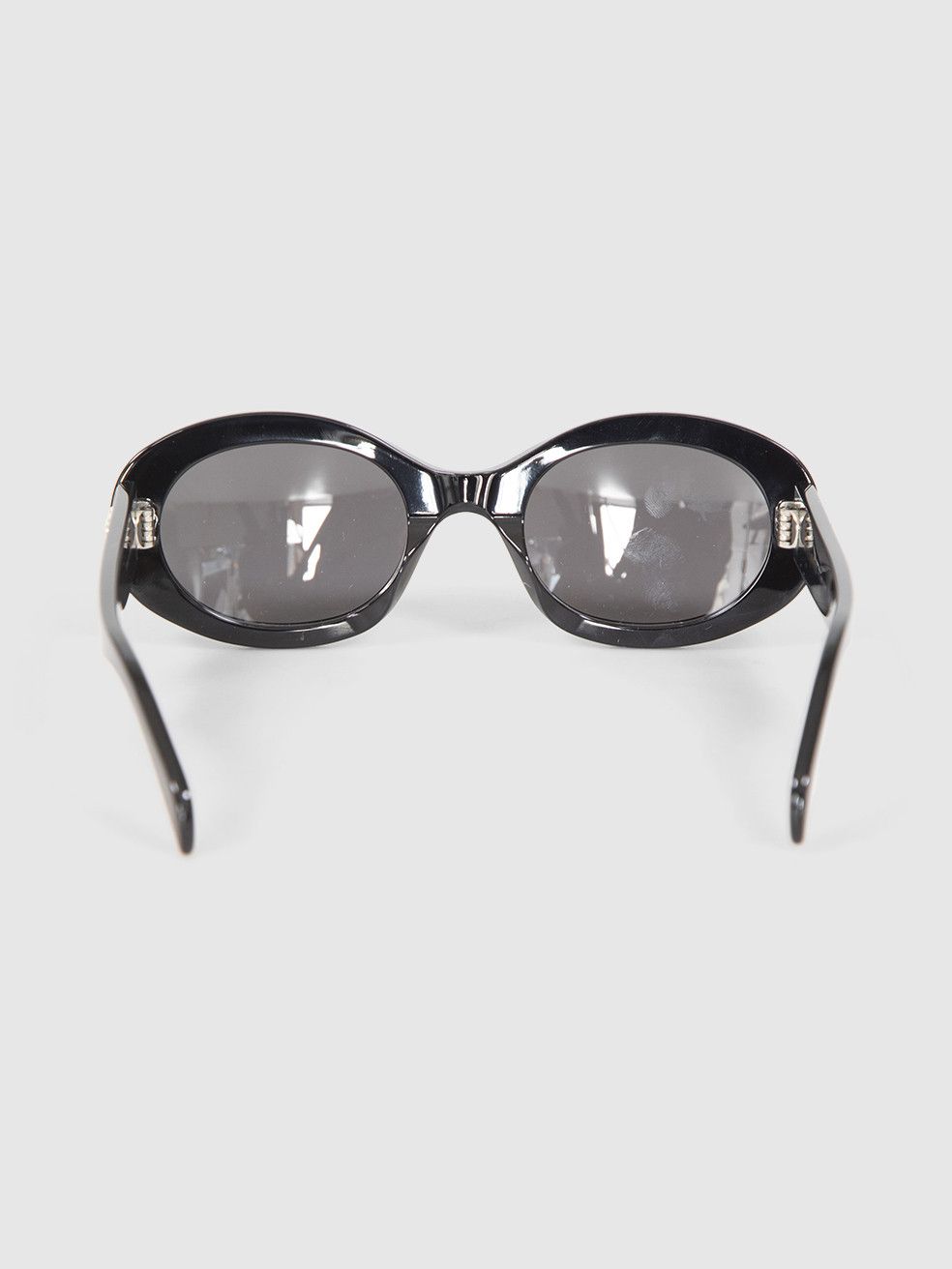 Celine Black Shiny Oval Sunglasses Size ONE SIZE - 5 Thumbnail