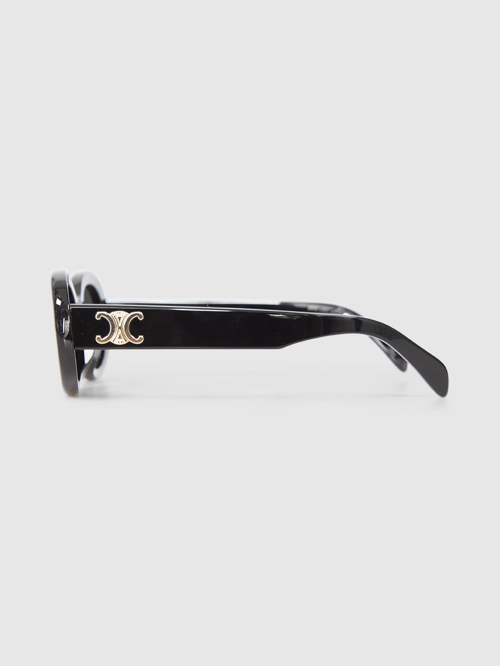 Celine Black Shiny Oval Sunglasses Size ONE SIZE - 6 Thumbnail