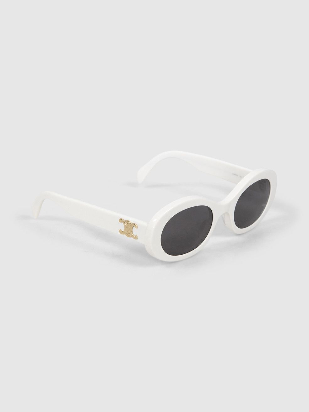 Celine White Oval Triomphe Sunglasses Size ONE SIZE - 4 Thumbnail