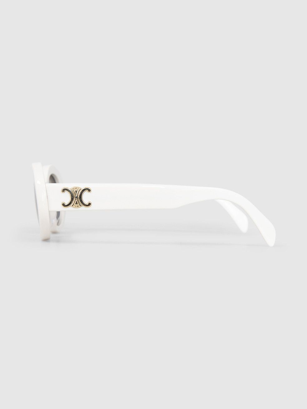 Celine White Oval Triomphe Sunglasses Size ONE SIZE - 6 Thumbnail