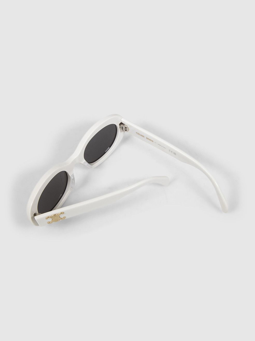 Celine White Oval Triomphe Sunglasses Size ONE SIZE - 8 Thumbnail