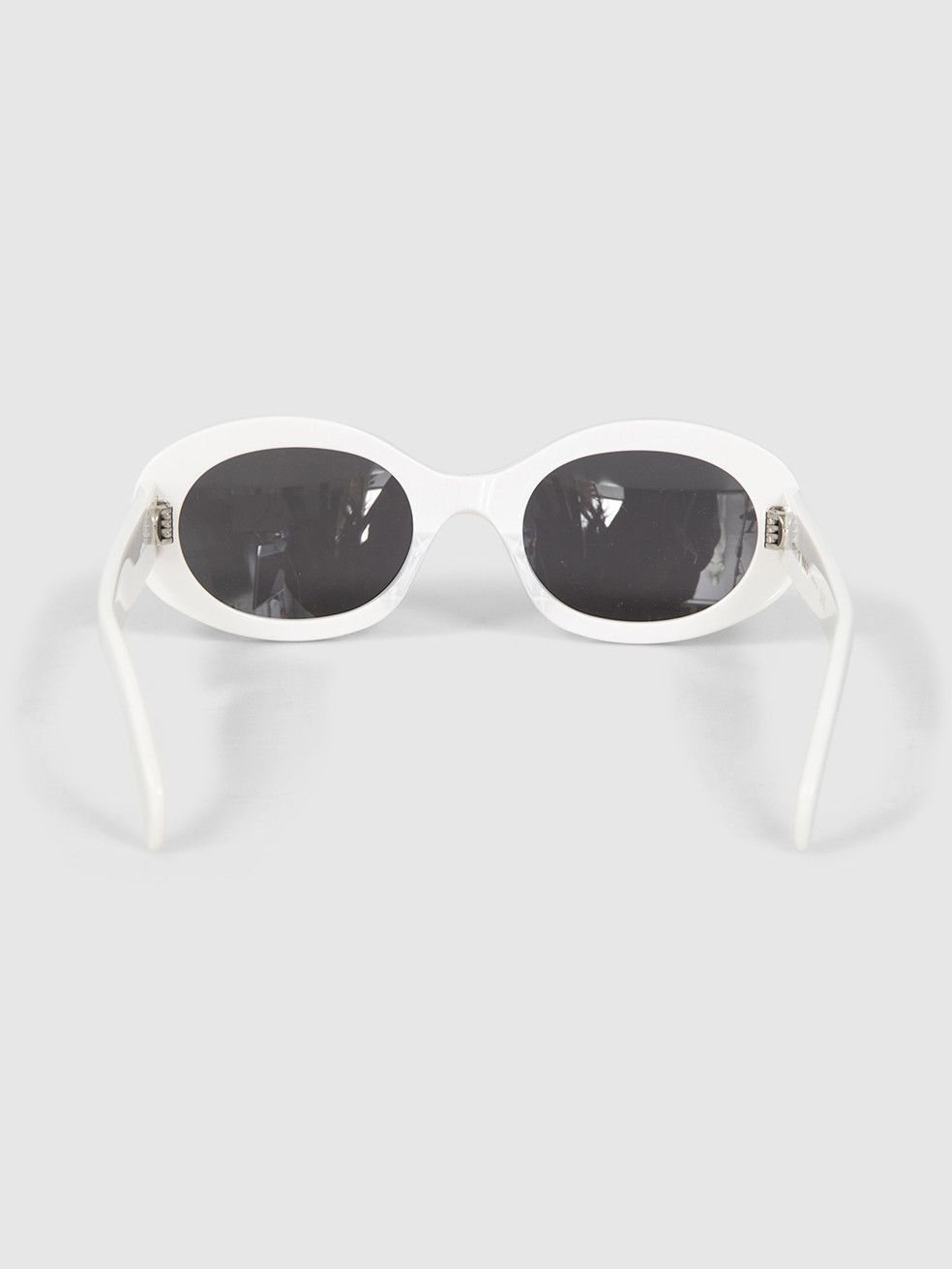 Celine White Oval Triomphe Sunglasses Size ONE SIZE - 5 Thumbnail