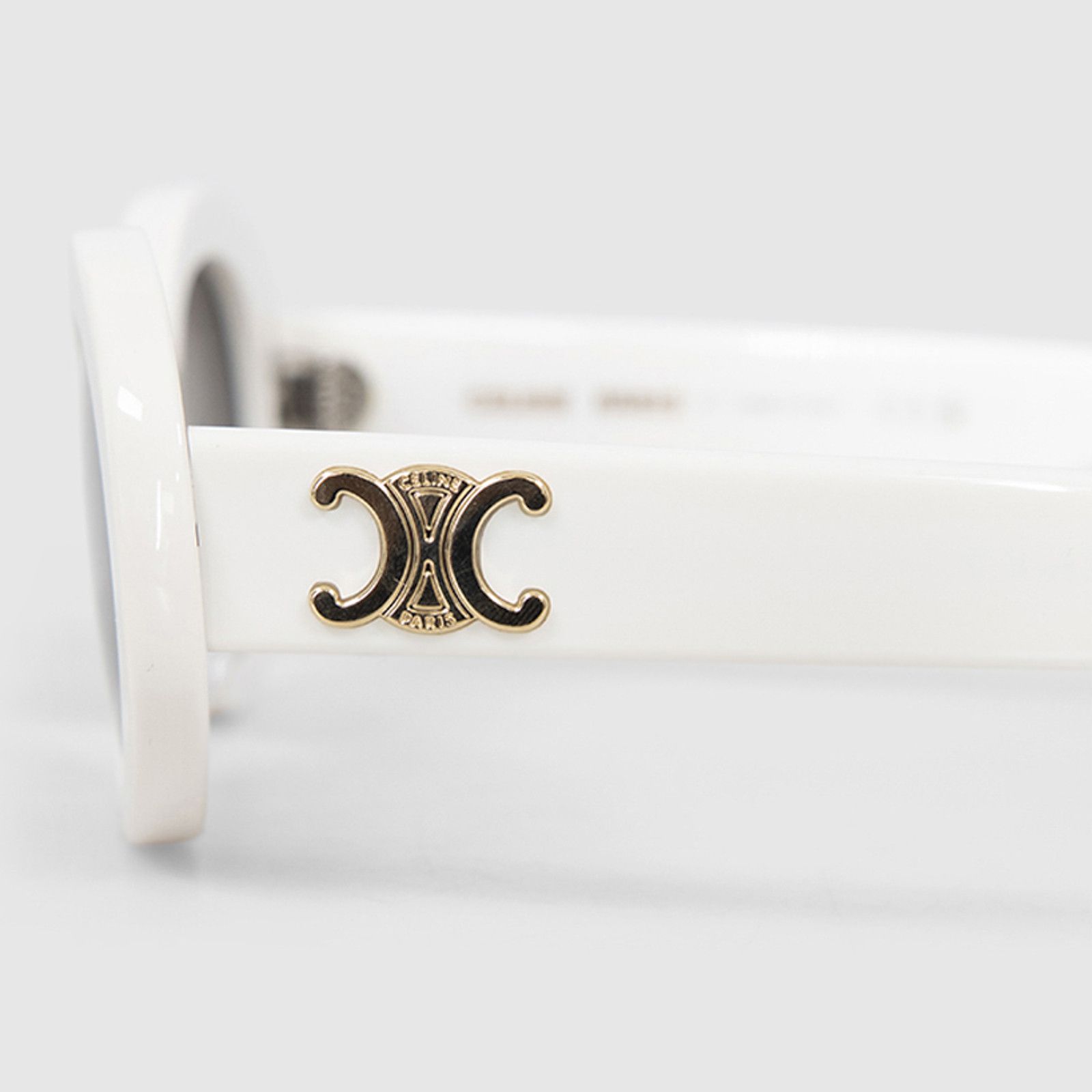 Celine White Oval Triomphe Sunglasses Size ONE SIZE - 9 Thumbnail