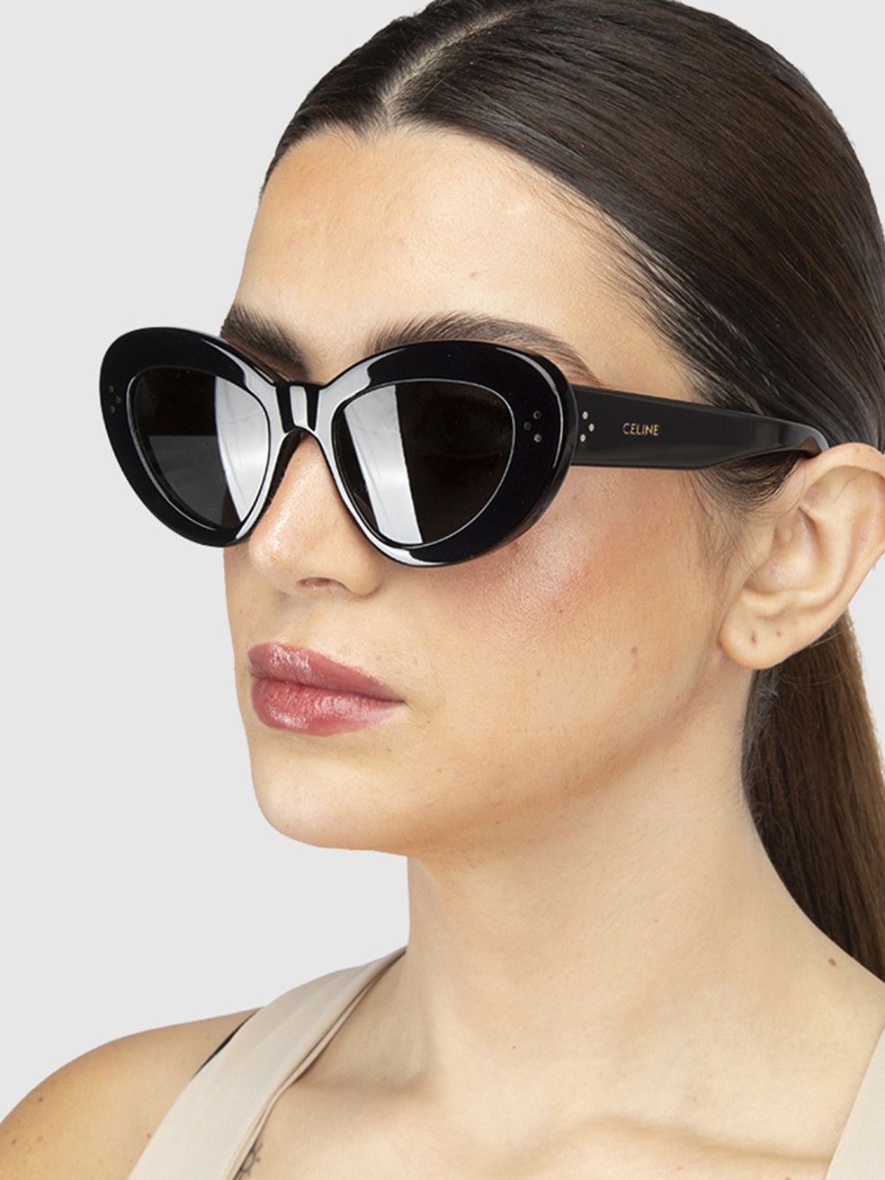 Celine Black Oversized Cat Eye 3 Dots Sunglasses Size ONE SIZE - 2 Thumbnail
