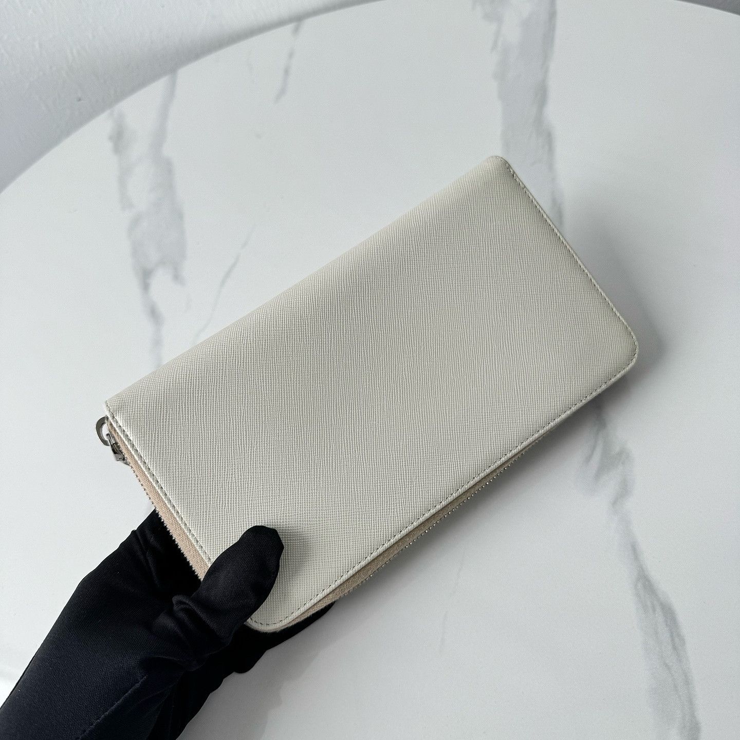 Prada Prada Saffiano Leather Zip Around Wallet ONE SIZE Size ONE SIZE - 3 Thumbnail