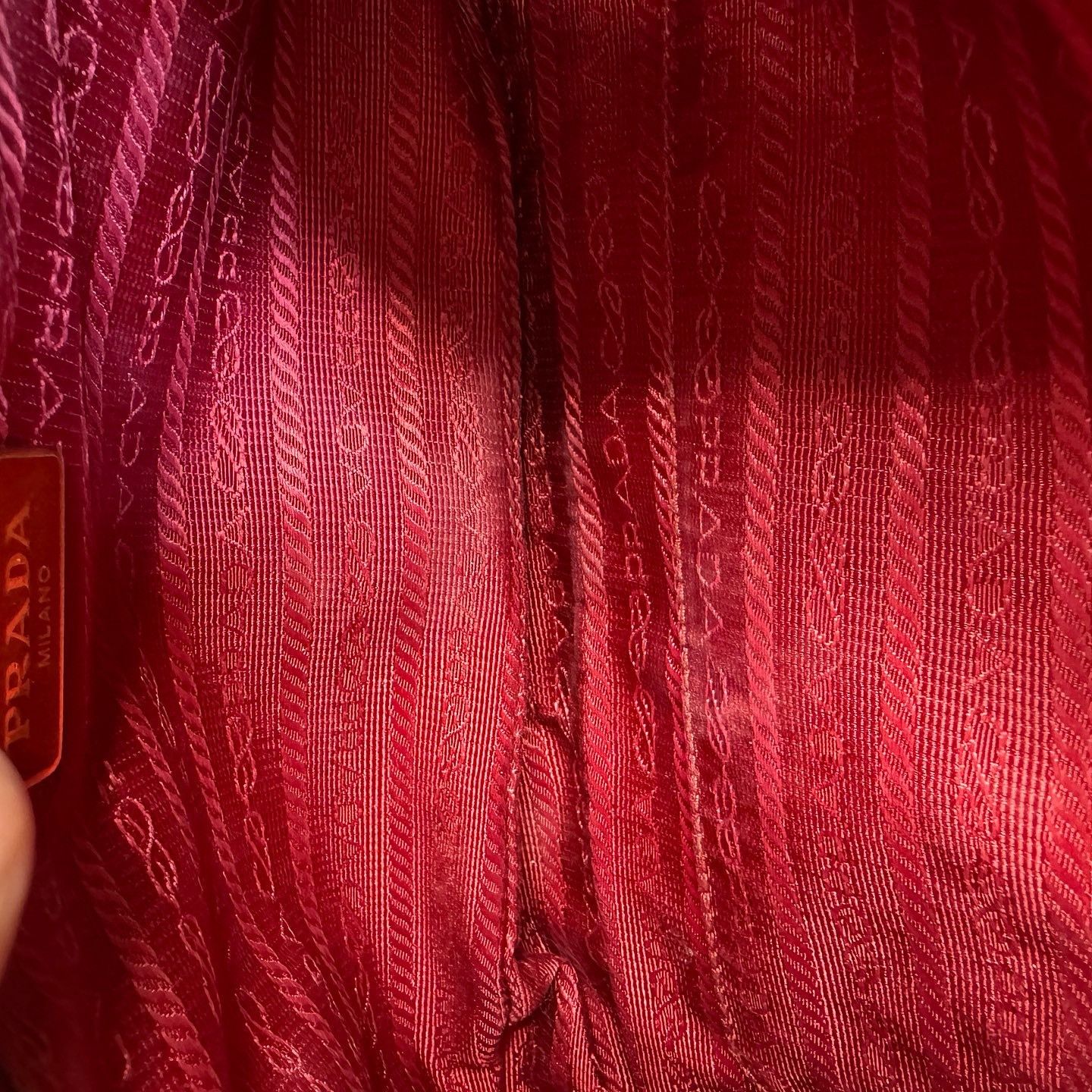Prada Prada Red Nylon Chain Shoulder Bag Size ONE SIZE - 6 Thumbnail