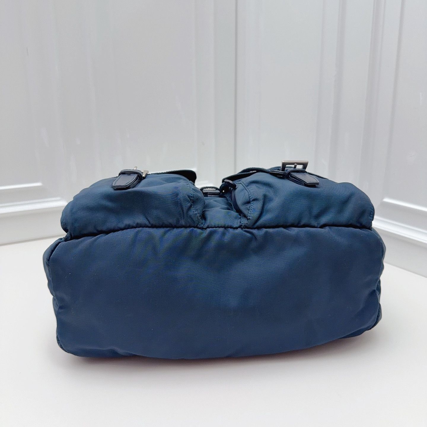 Prada Prada Blue Nylon Flap Backpack One Size Size ONE SIZE - 4 Thumbnail
