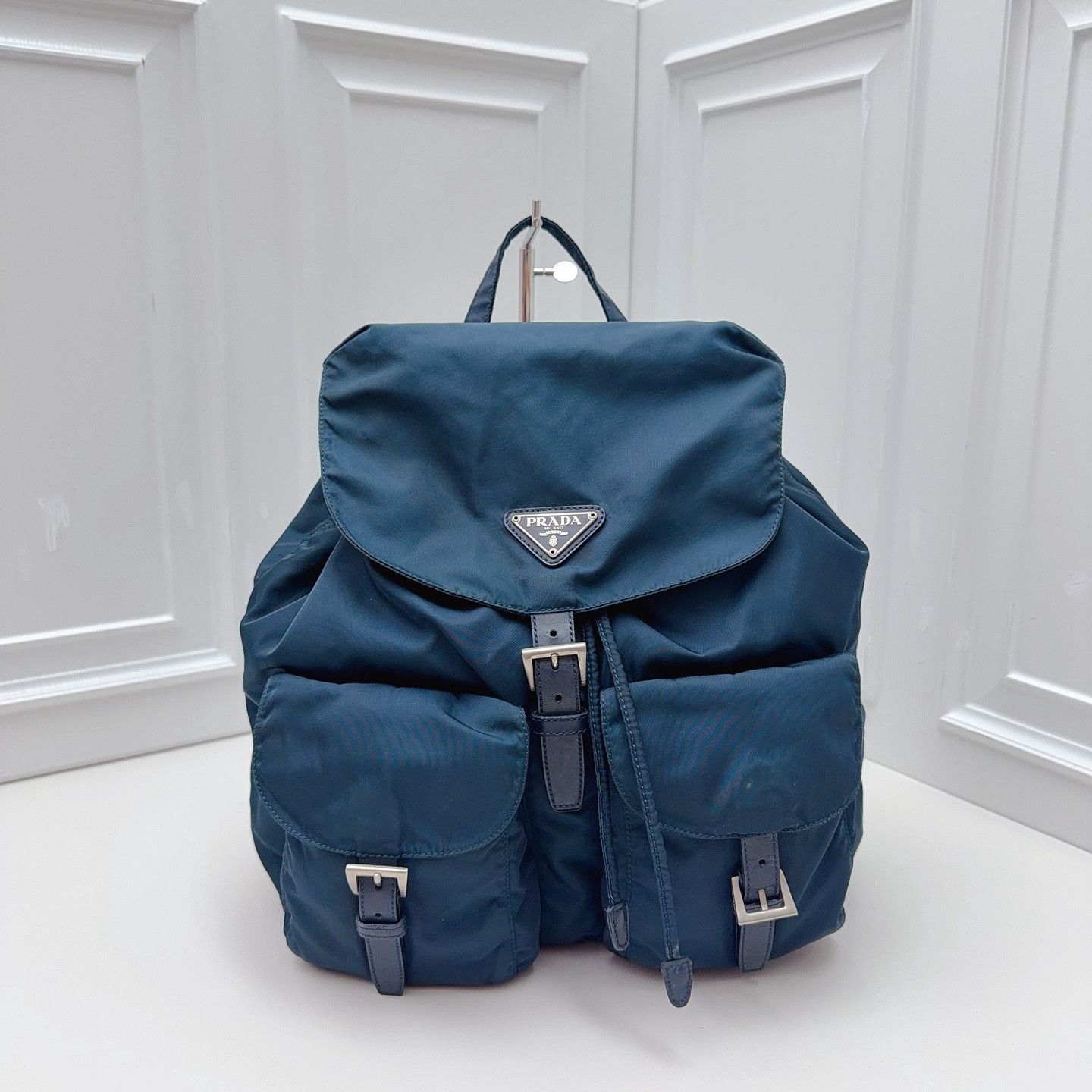 Prada Prada Blue Nylon Flap Backpack One Size Size ONE SIZE - 6 Thumbnail