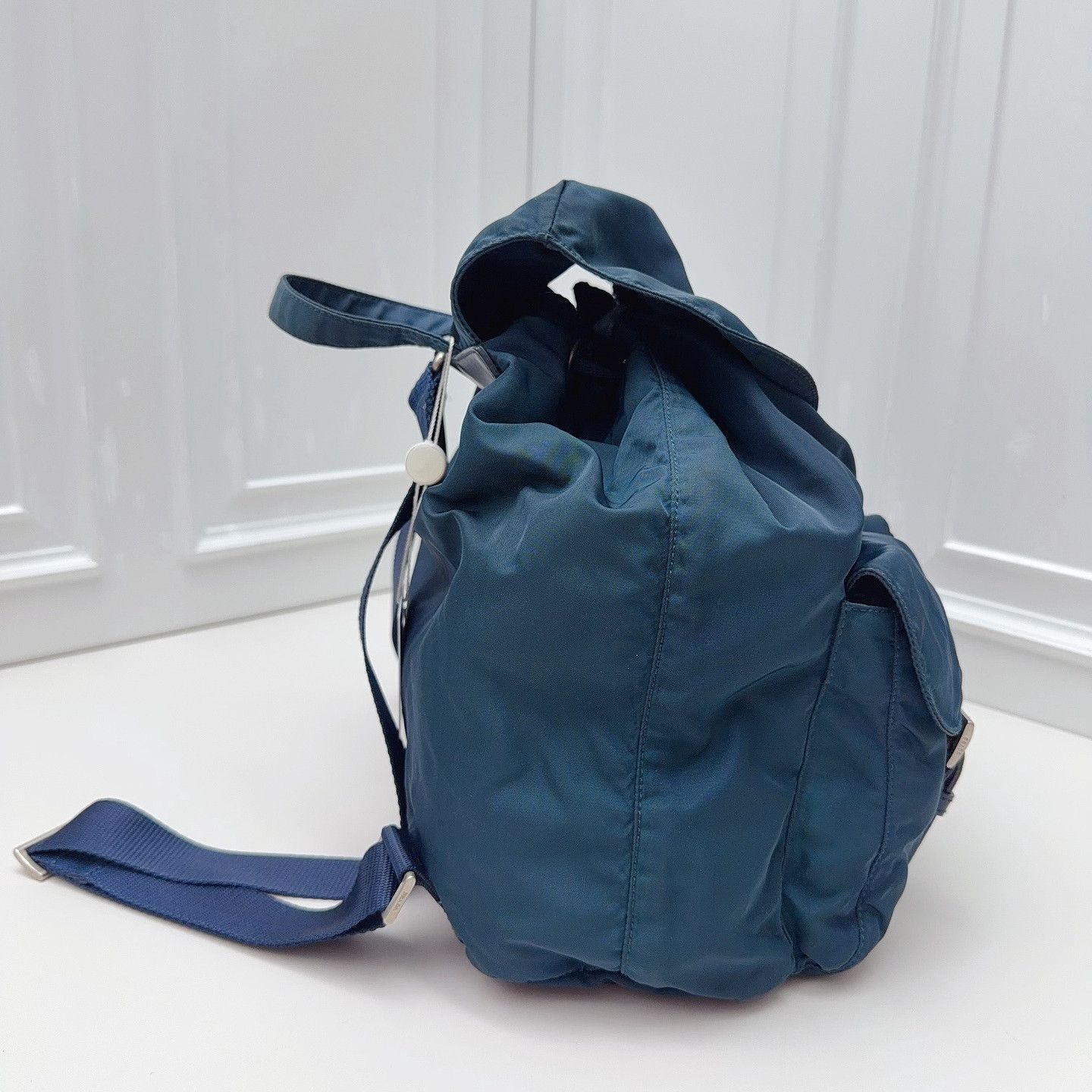 Prada Prada Blue Nylon Flap Backpack One Size Size ONE SIZE - 7 Thumbnail