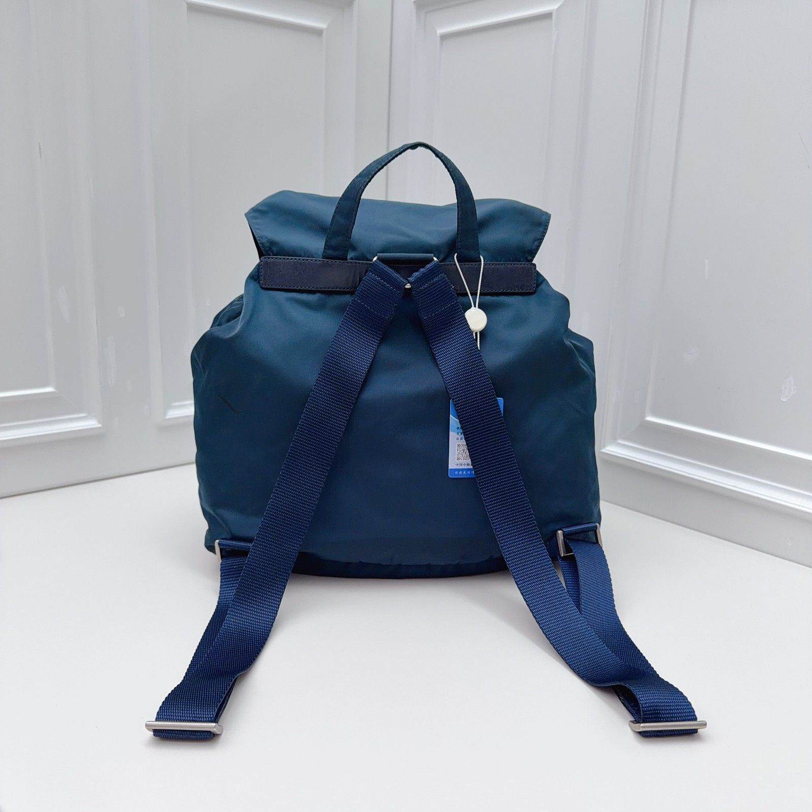 Prada Prada Blue Nylon Flap Backpack One Size Size ONE SIZE - 3 Thumbnail