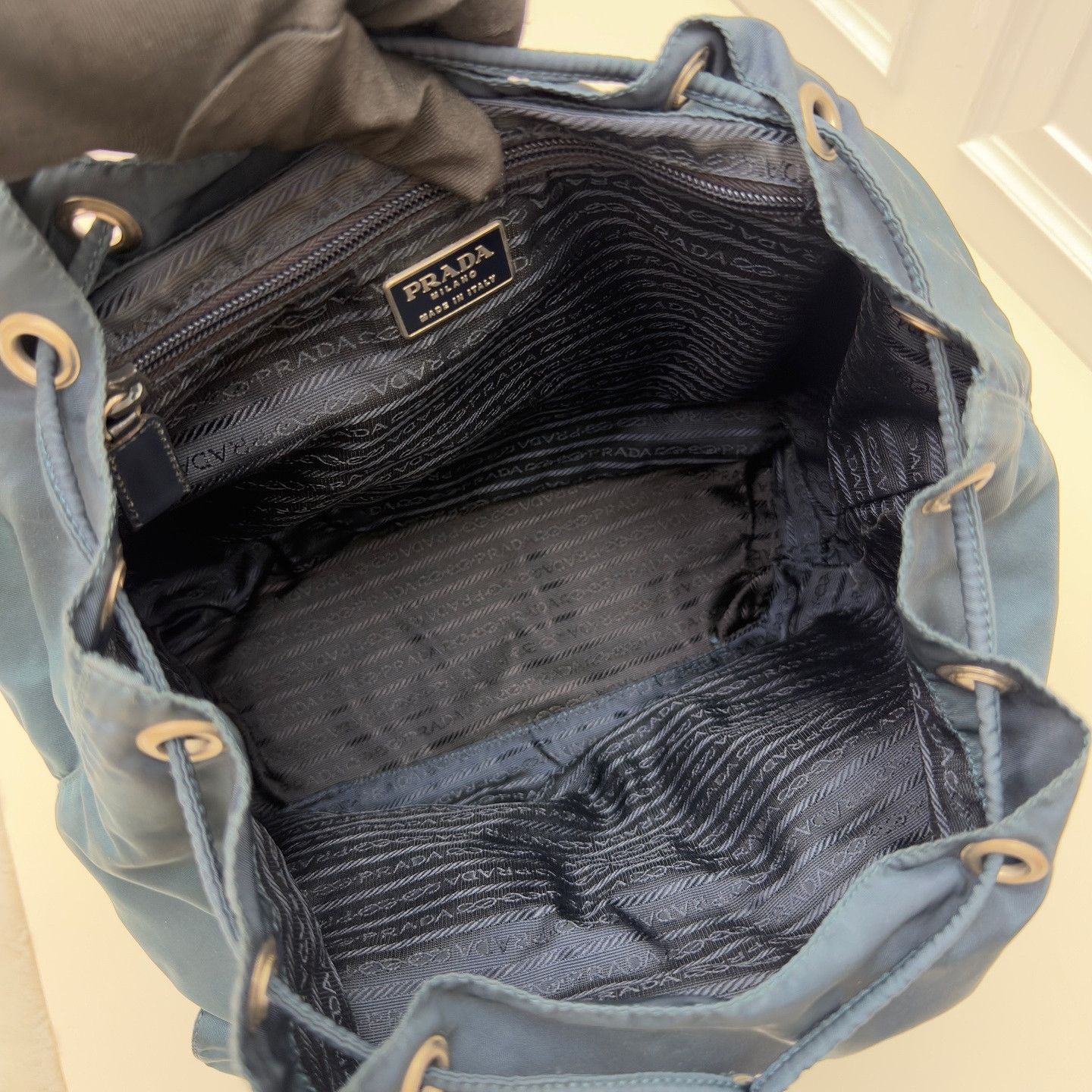 Prada Prada Blue Nylon Flap Backpack One Size Size ONE SIZE - 5 Thumbnail