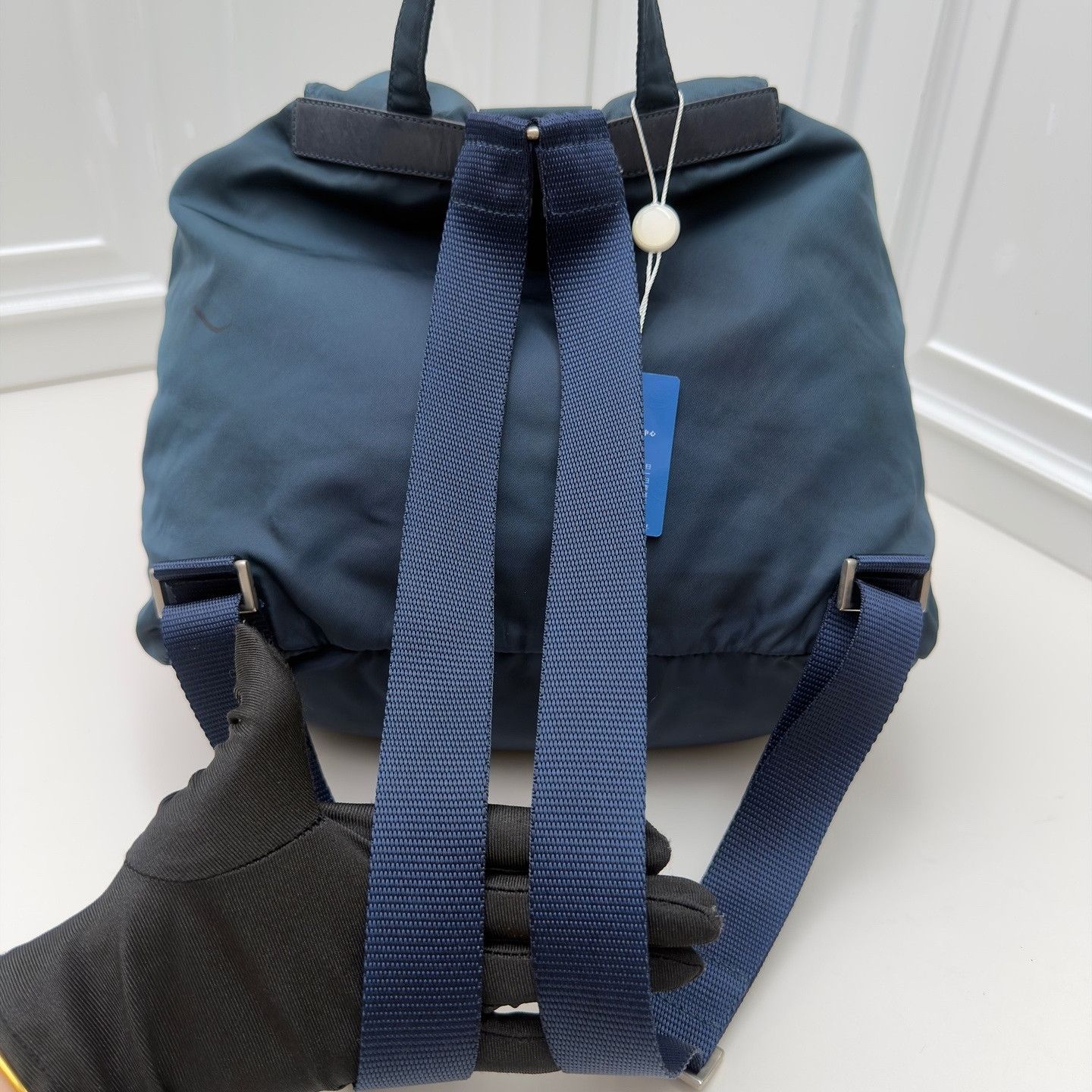Prada Prada Blue Nylon Flap Backpack One Size Size ONE SIZE - 11 Thumbnail