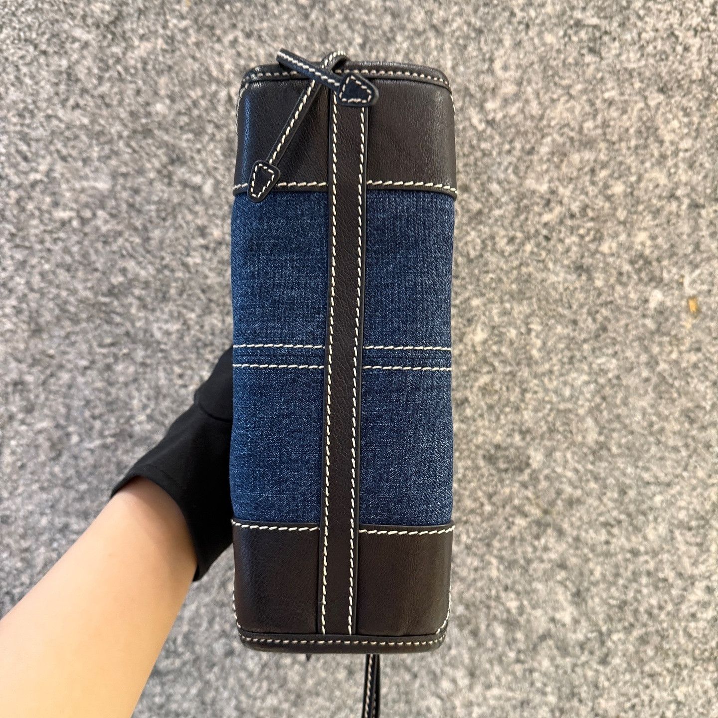 Prada Prada Denim Triangle Logo Mini Handle Bag Size ONE SIZE - 4 Thumbnail