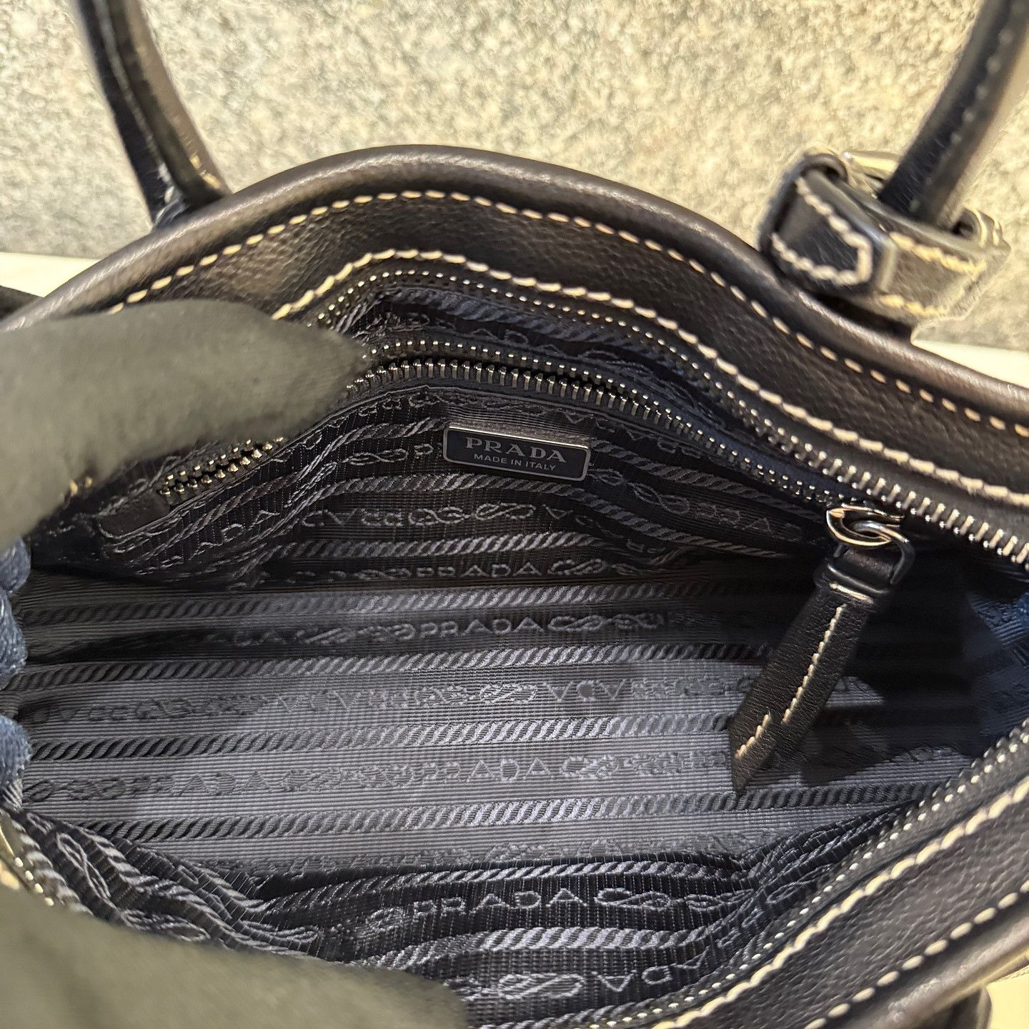 Prada Prada Denim Triangle Logo Mini Handle Bag Size ONE SIZE - 5 Thumbnail