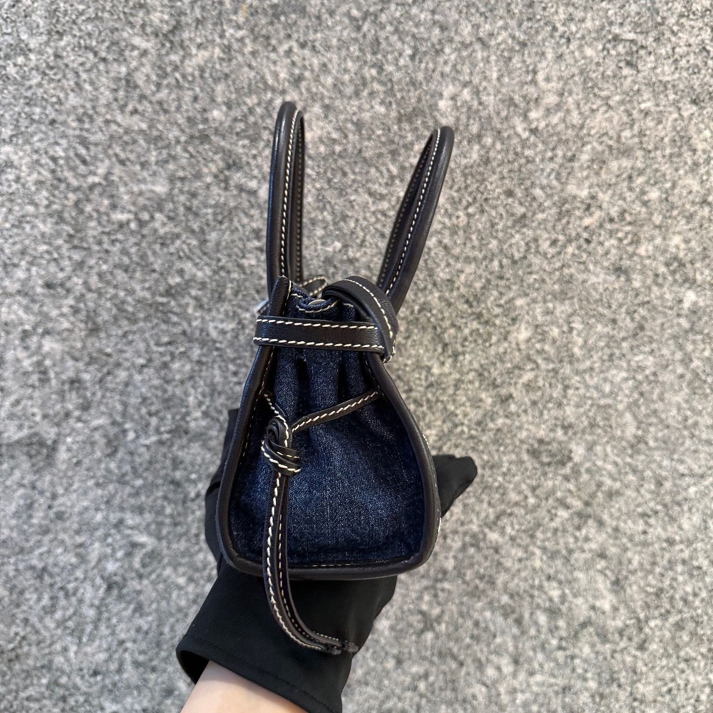 Prada Prada Denim Triangle Logo Mini Handle Bag Size ONE SIZE - 6 Thumbnail