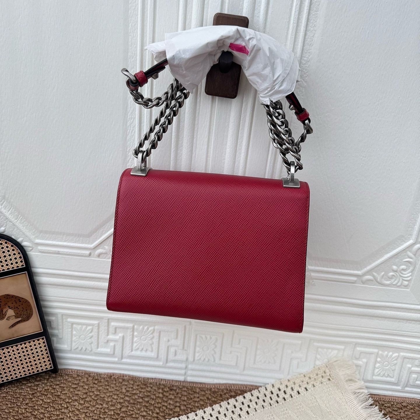 Prada Prada Saffiano Leather Chain Shoulder Bag Size ONE SIZE - 3 Thumbnail