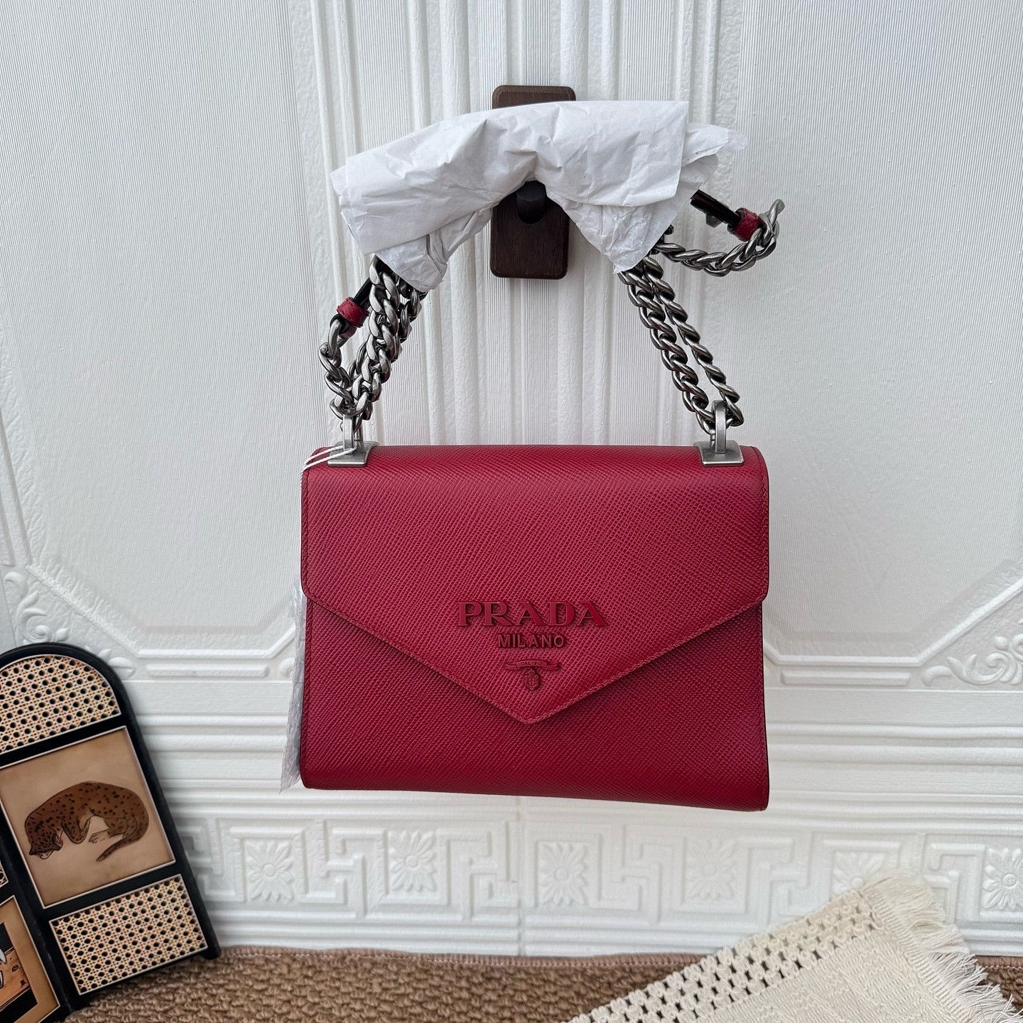 Prada Prada Saffiano Leather Chain Shoulder Bag Size ONE SIZE - 2 Thumbnail