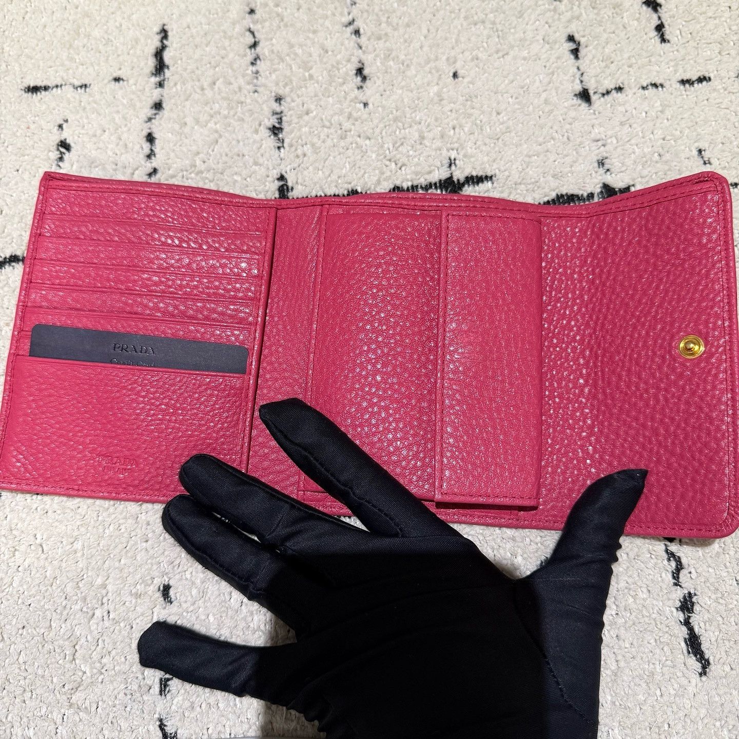 Prada Prada Pebbled Leather Wallet Size ONE SIZE - 11 Thumbnail