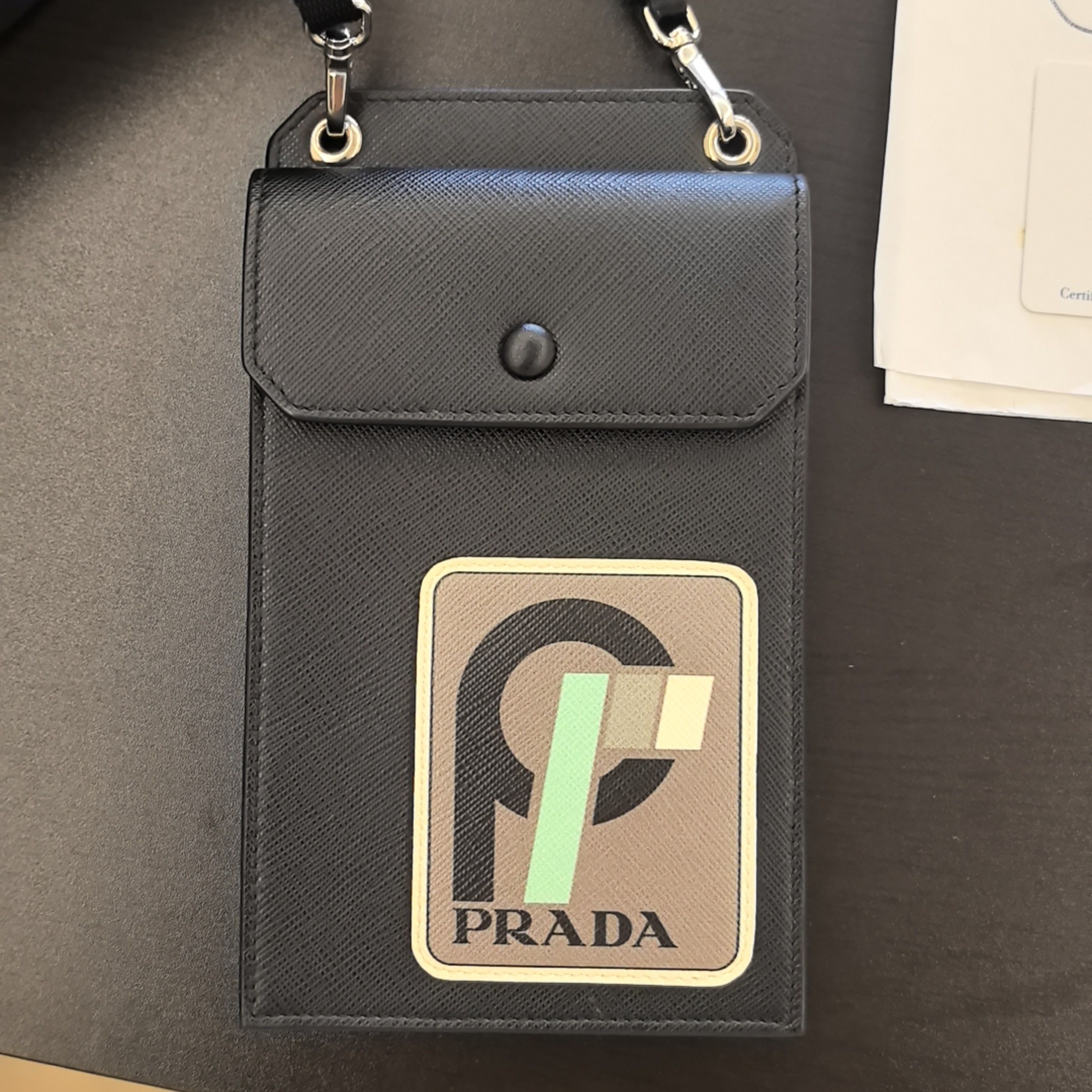 Prada Prada Saffiano Leather Logo Phone Bag Size ONE SIZE - 2 Thumbnail