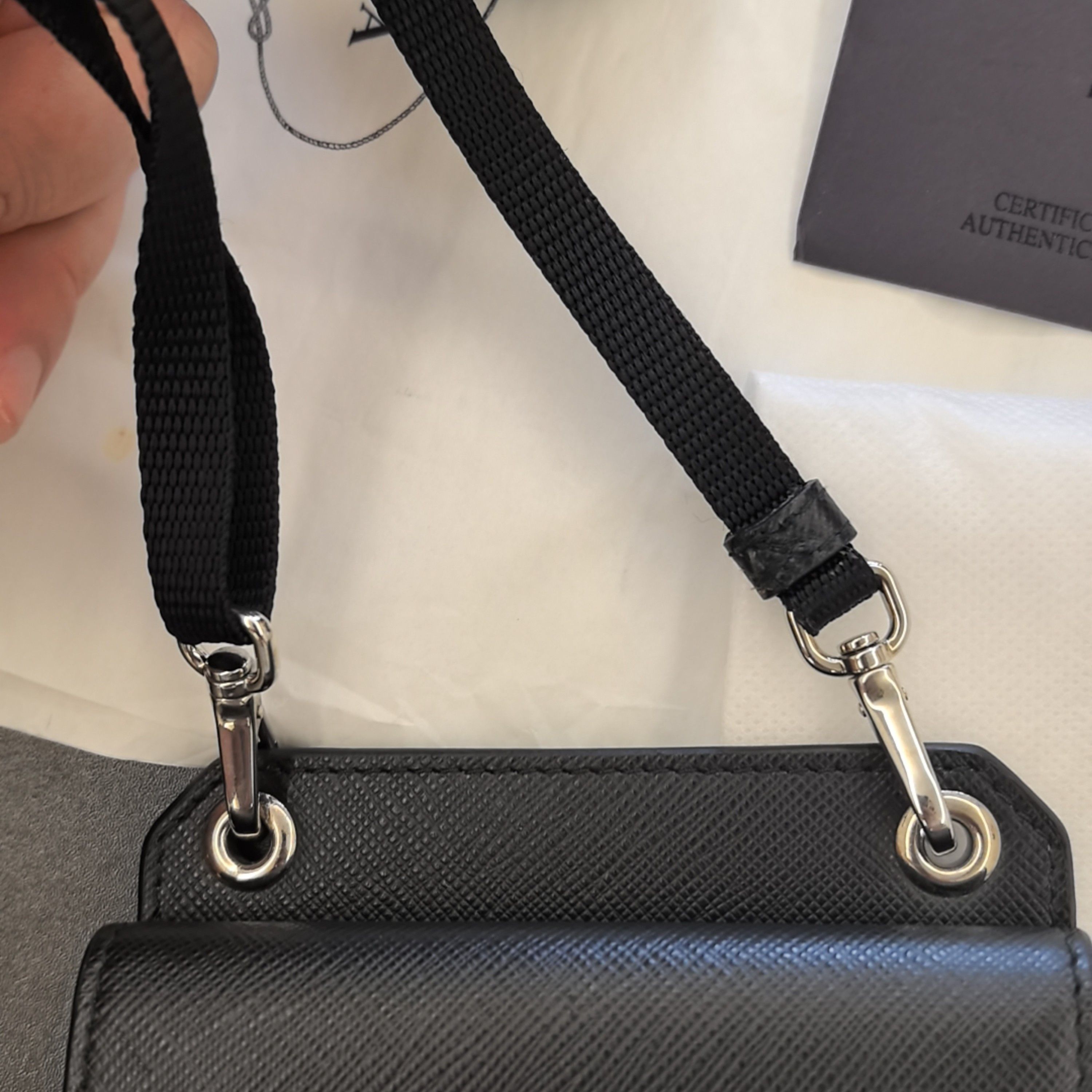Prada Prada Saffiano Leather Logo Phone Bag Size ONE SIZE - 15 Thumbnail