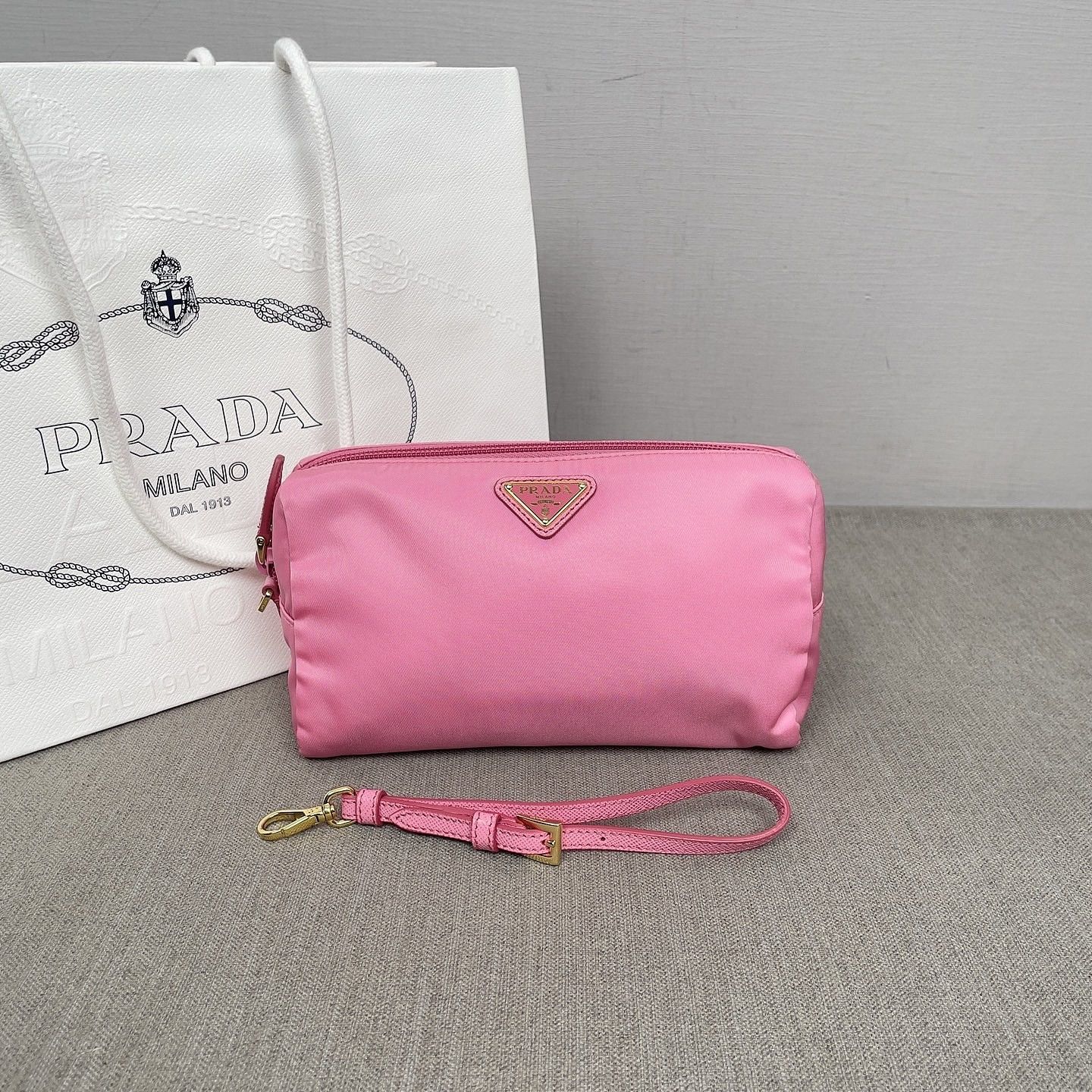 Prada Prada Pink Re-Nylon Pouch One Size Size ONE SIZE - 2 Thumbnail