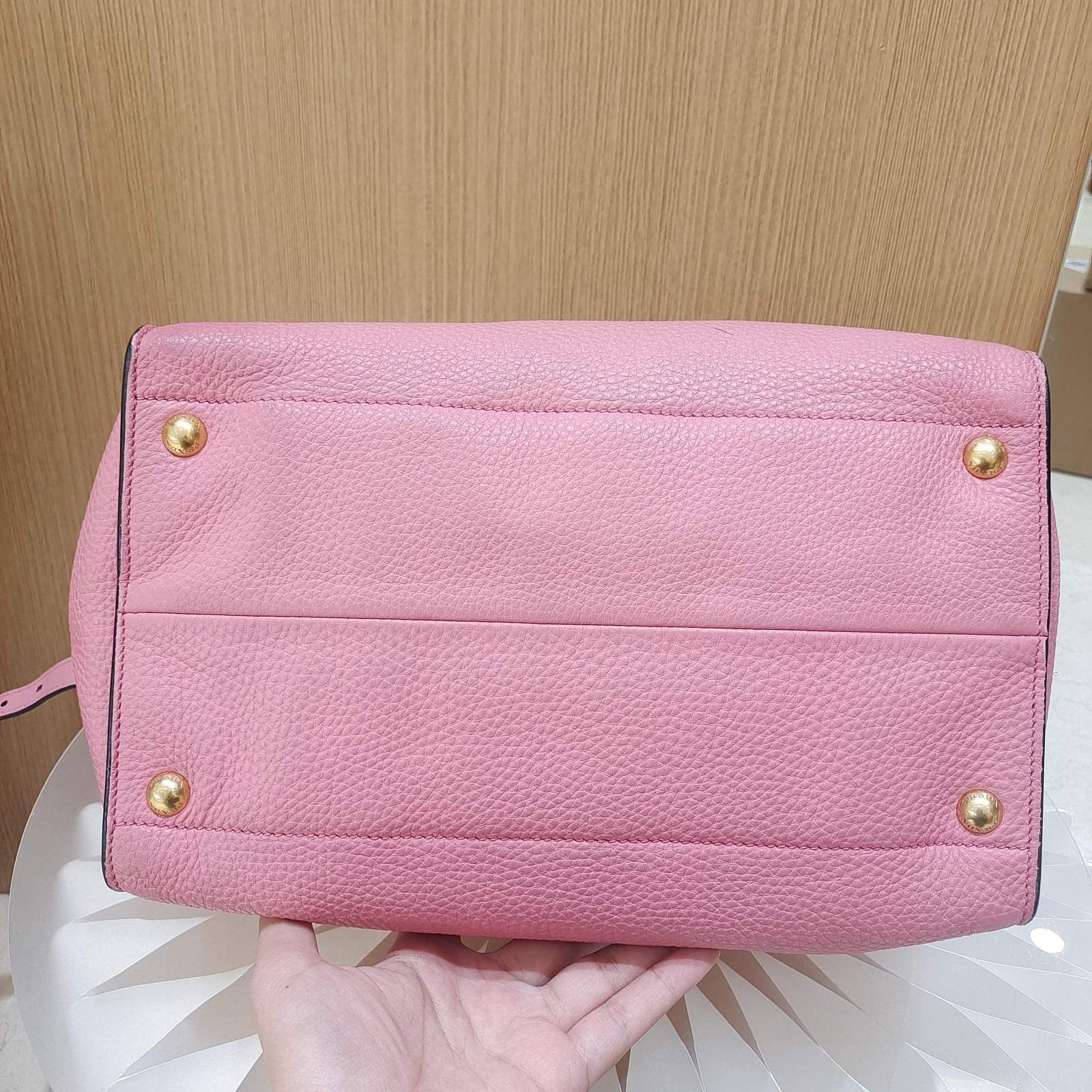 Prada Prada Pink Pebbled Leather Handle Bag Size ONE SIZE - 7 Thumbnail