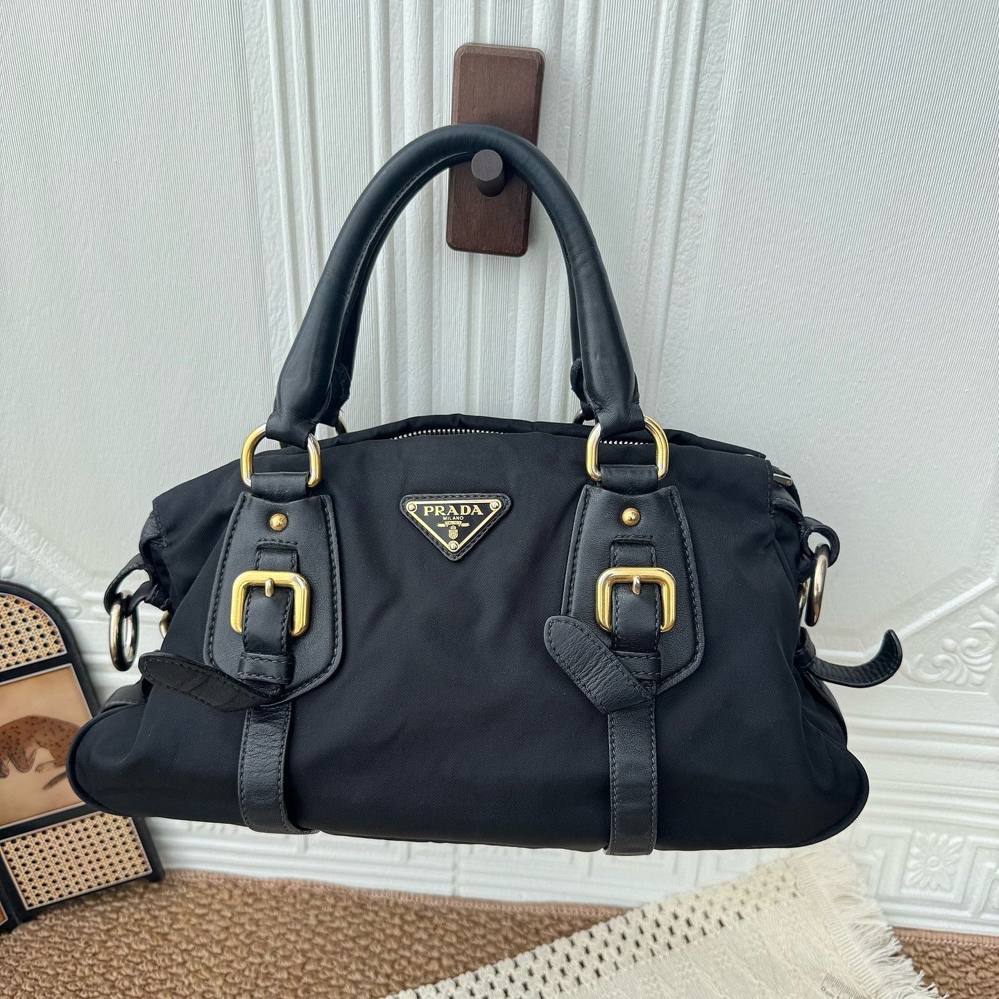 Prada Prada Black Nylon Handle Bag Size ONE SIZE - 2 Thumbnail