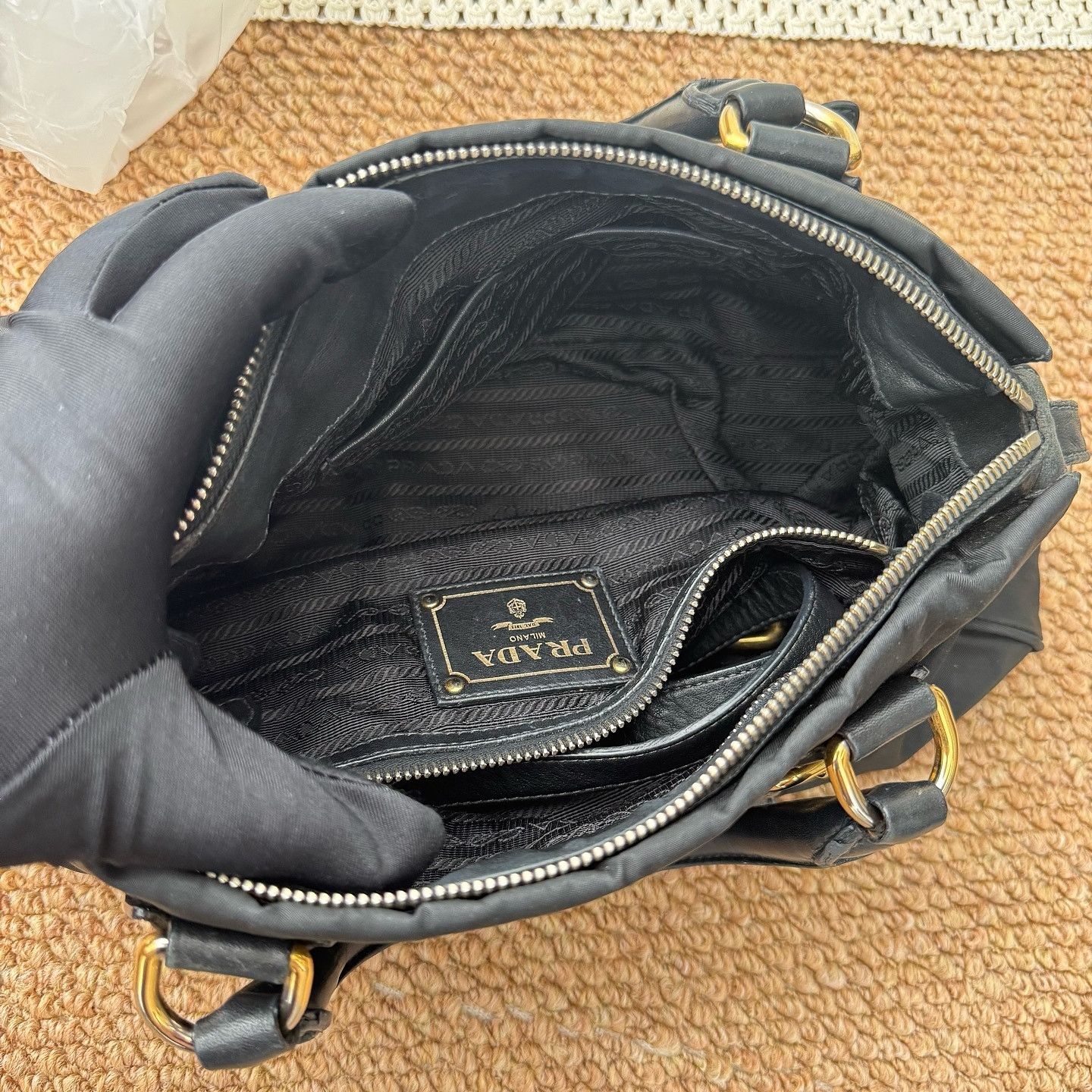 Prada Prada Black Nylon Handle Bag Size ONE SIZE - 17 Thumbnail
