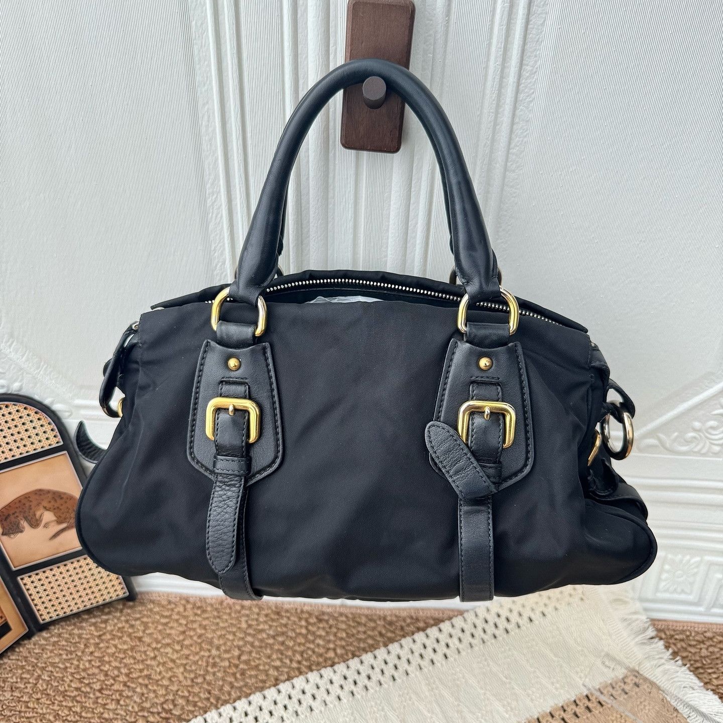 Prada Prada Black Nylon Handle Bag Size ONE SIZE - 12 Thumbnail