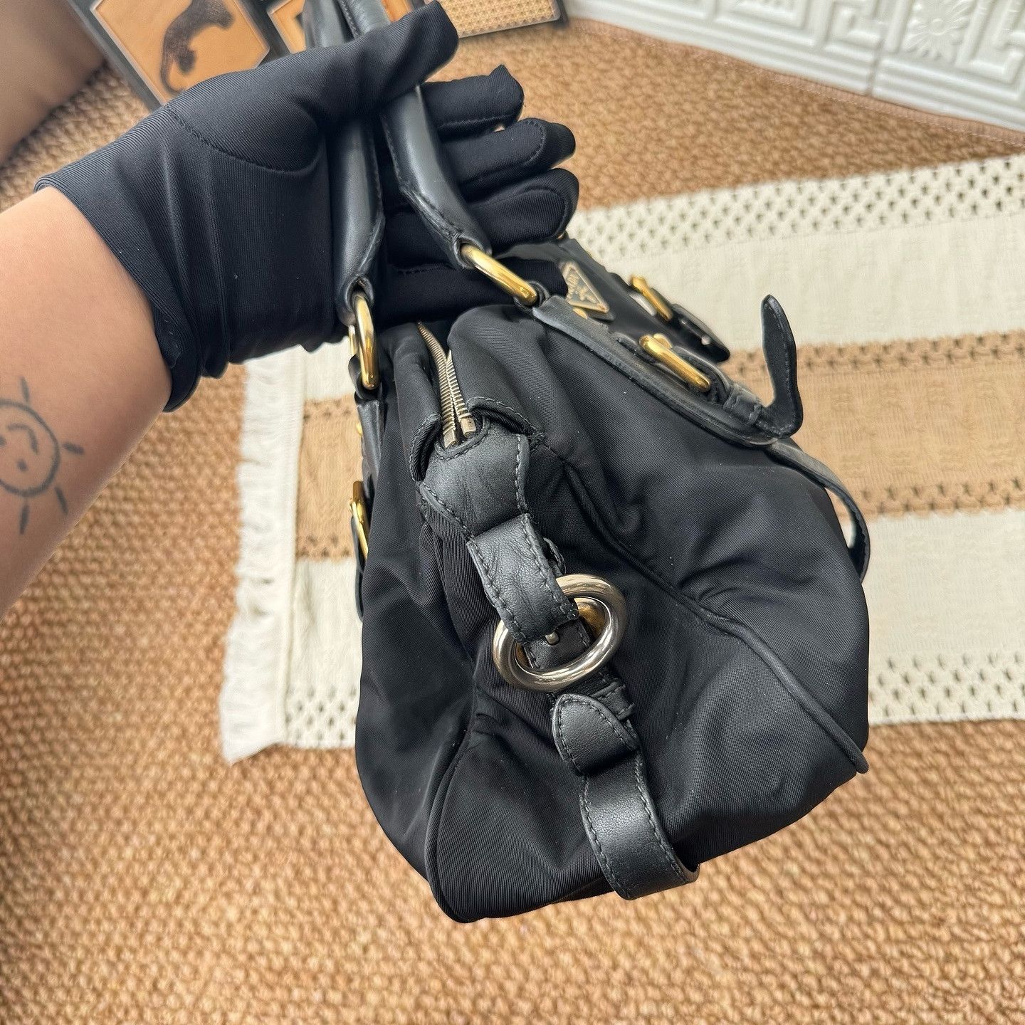 Prada Prada Black Nylon Handle Bag Size ONE SIZE - 4 Thumbnail