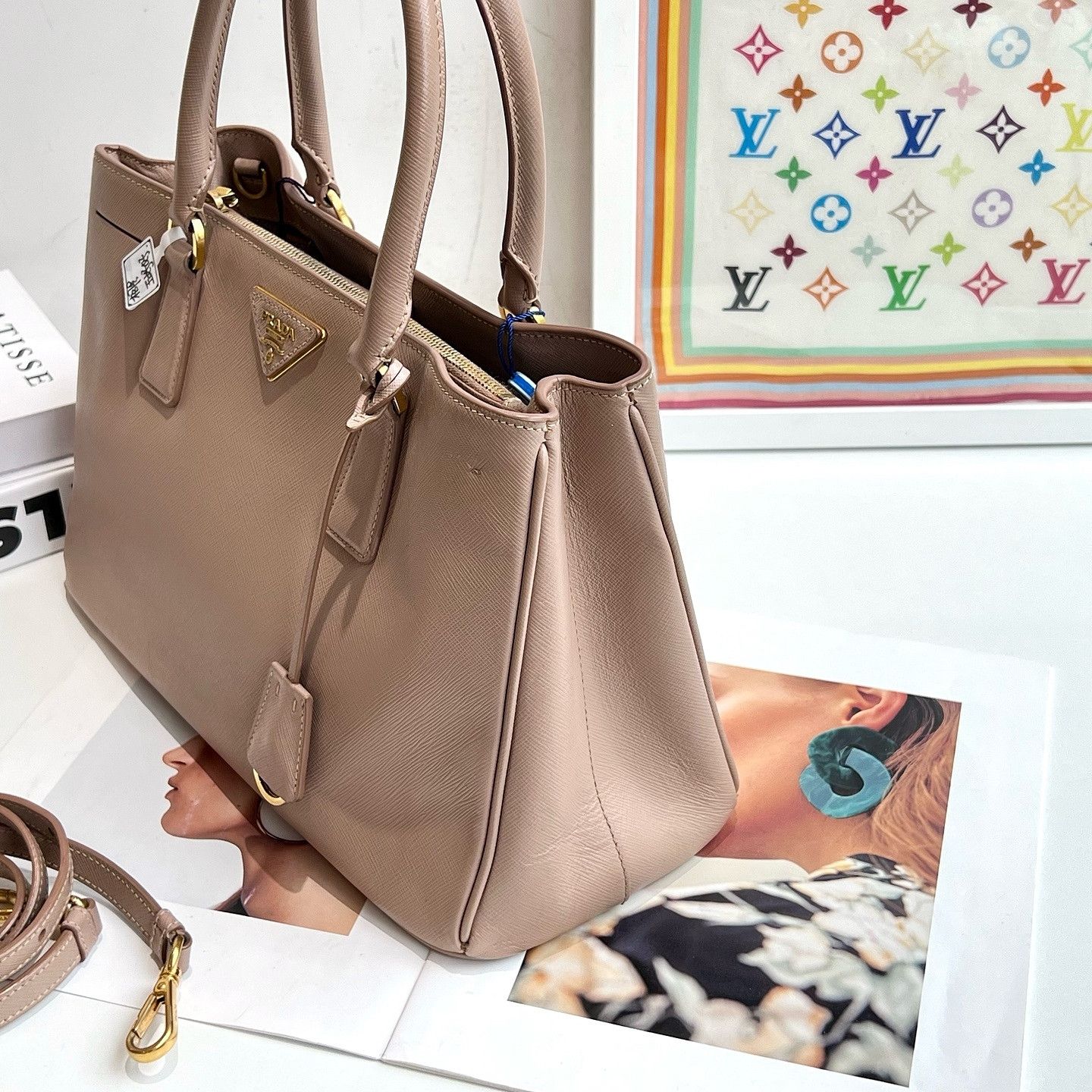 Prada Prada Saffiano Leather Galleria Handle Bag Size ONE SIZE - 7 Thumbnail