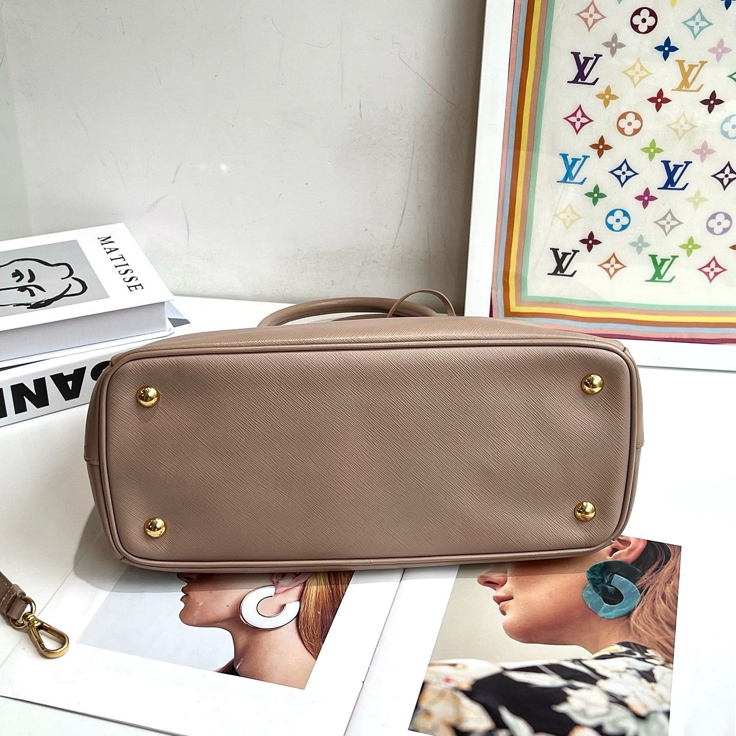 Prada Prada Saffiano Leather Galleria Handle Bag Size ONE SIZE - 4 Thumbnail