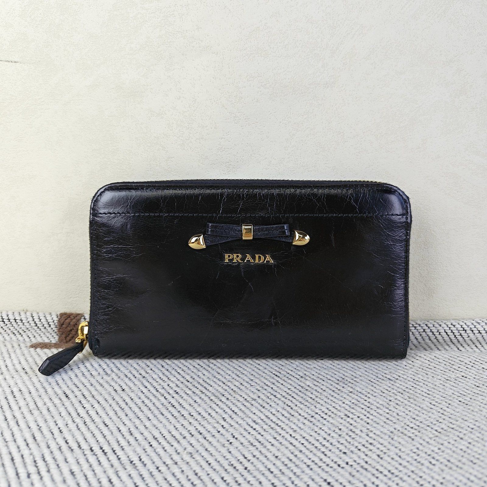 Prada Prada Black Bow Leather Wallet Size ONE SIZE - 2 Thumbnail