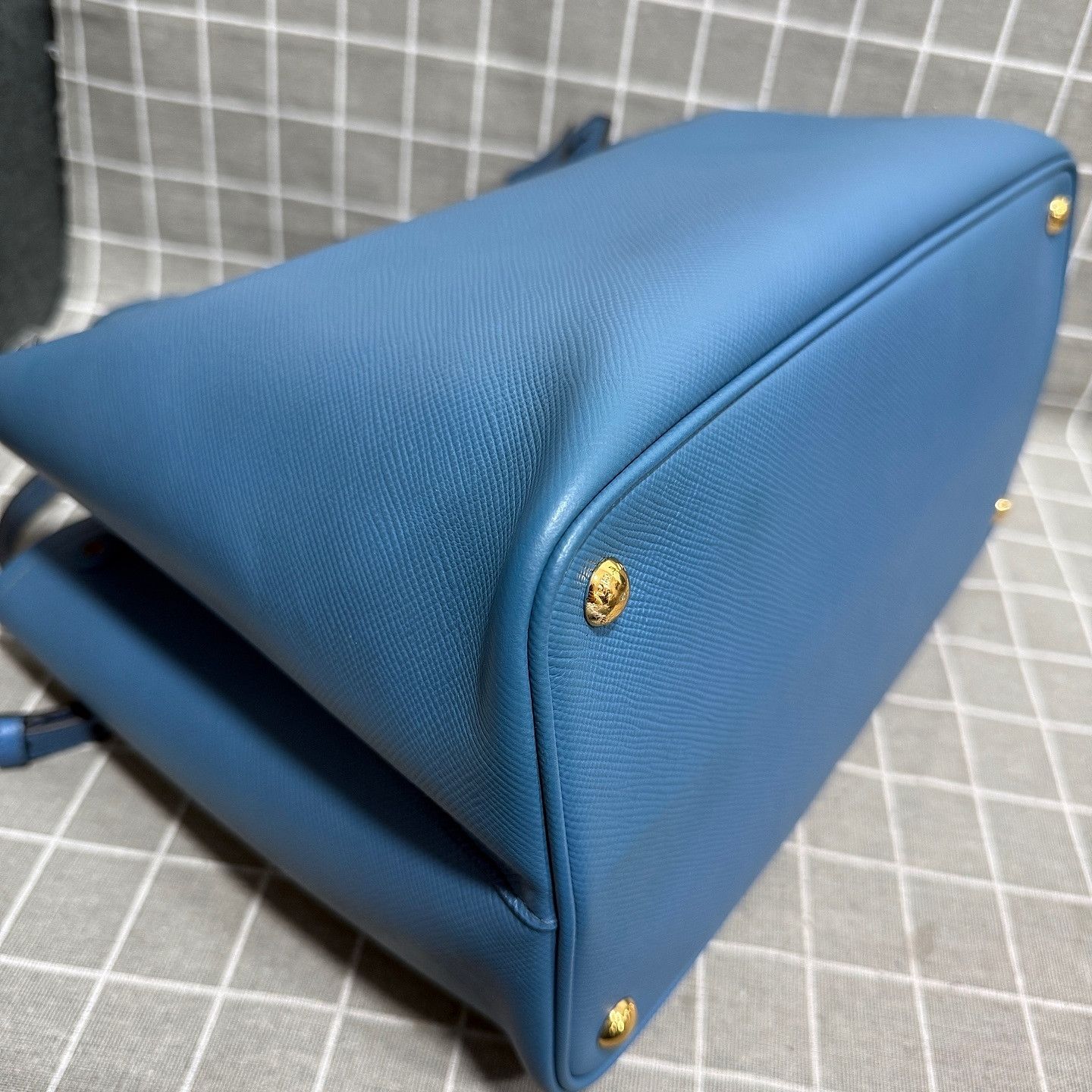 Prada Prada Double Saffiano Leather Tote Blue Size ONE SIZE - 13 Thumbnail