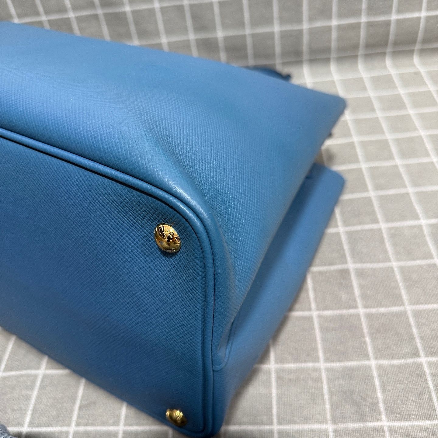 Prada Prada Double Saffiano Leather Tote Blue Size ONE SIZE - 14 Thumbnail