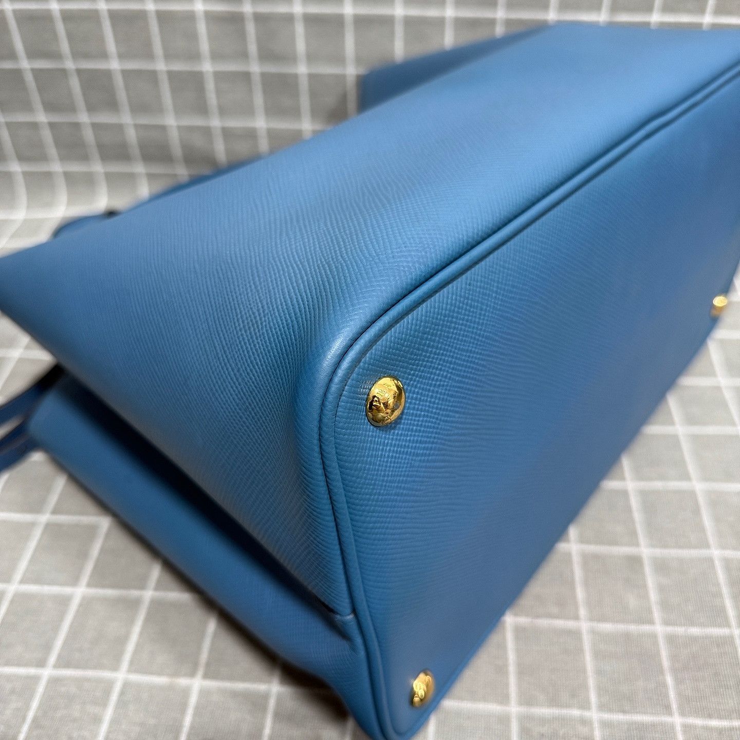 Prada Prada Double Saffiano Leather Tote Blue Size ONE SIZE - 11 Thumbnail