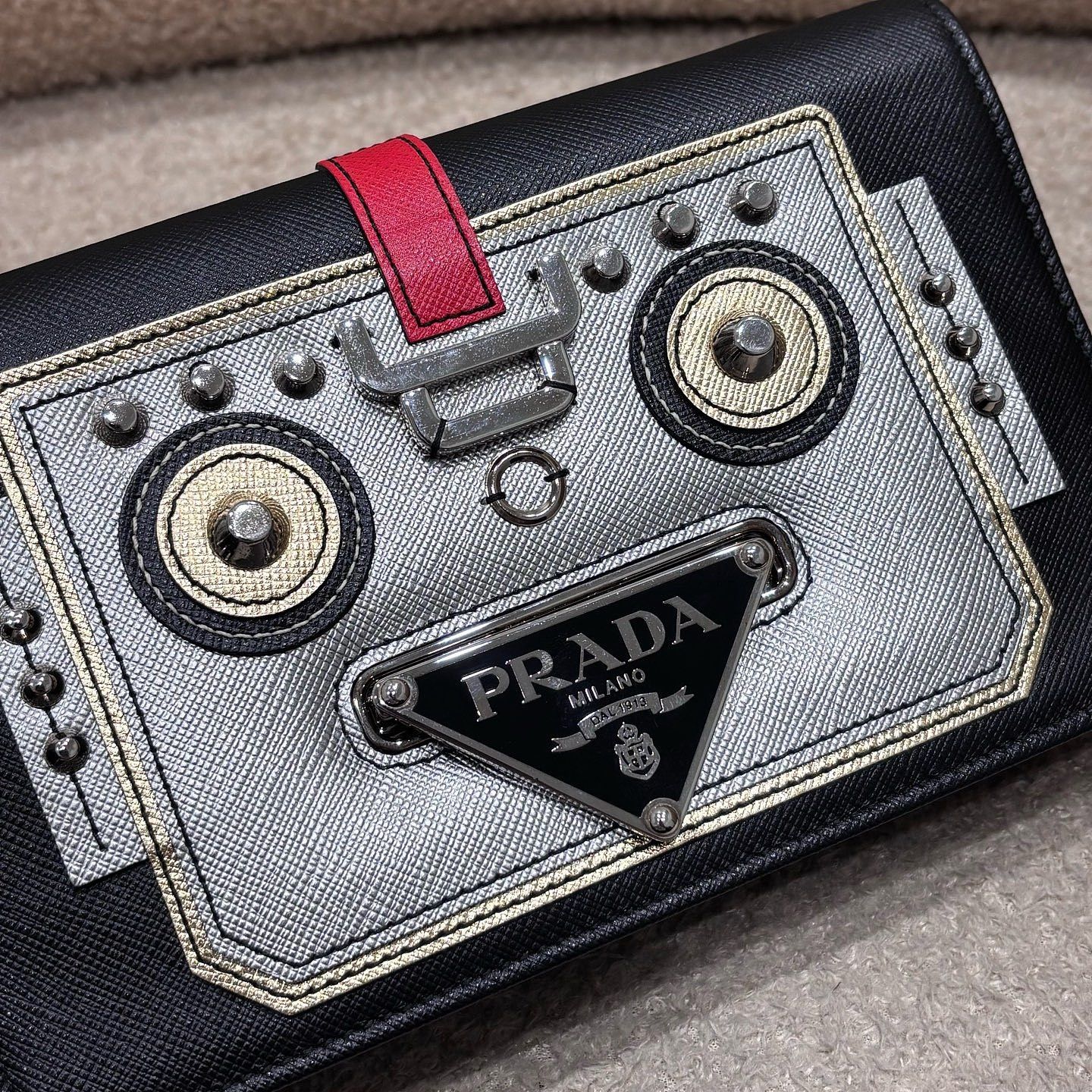 Prada Prada Robot Saffiano Leather Chain Bag One Size Size ONE SIZE - 8 Thumbnail