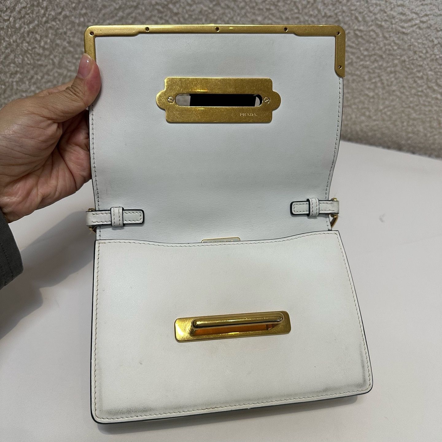 Prada Prada Two-Tone Leather Cahier Shoulder Bag Size ONE SIZE - 13 Thumbnail