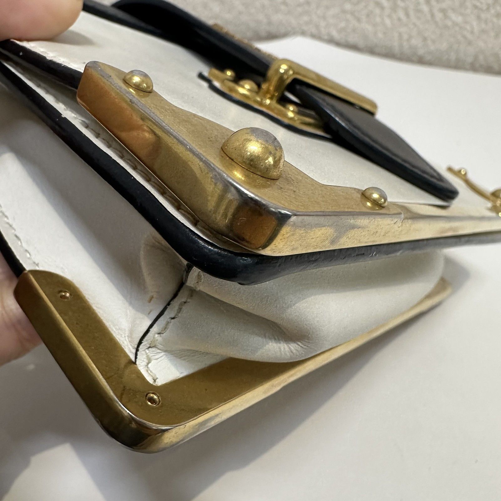 Prada Prada Two-Tone Leather Cahier Shoulder Bag Size ONE SIZE - 14 Thumbnail