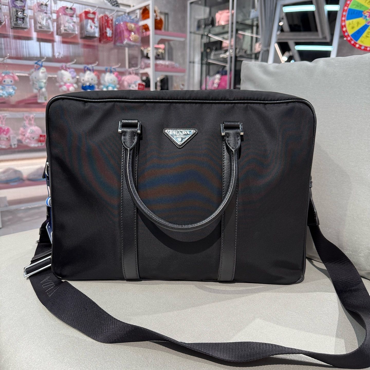Prada Prada Nylon Saffiano Leather Briefcase ONE SIZE Size ONE SIZE - 2 Thumbnail