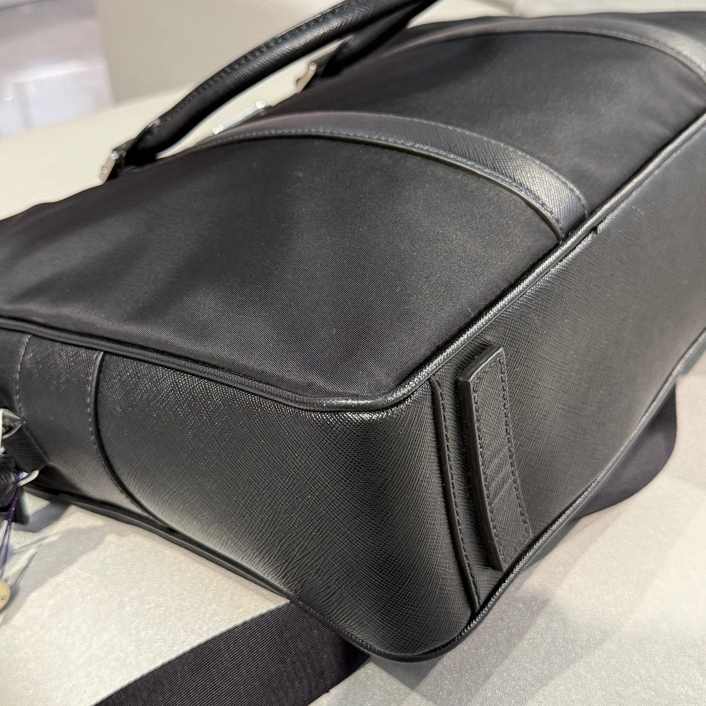 Prada Prada Nylon Saffiano Leather Briefcase ONE SIZE Size ONE SIZE - 8 Thumbnail
