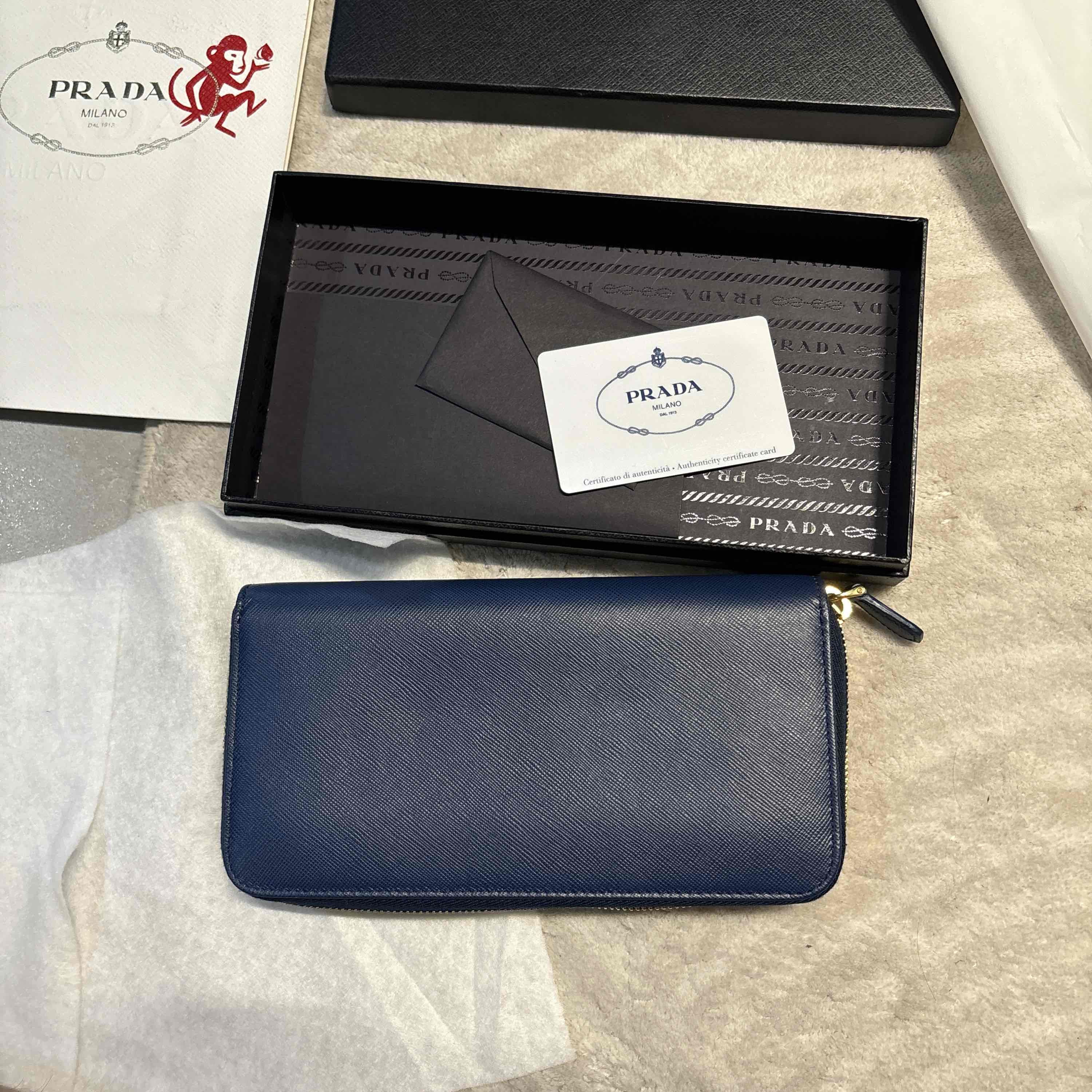 Prada Prada Saffiano Zip Around Wallet One Size Size ONE SIZE - 3 Thumbnail