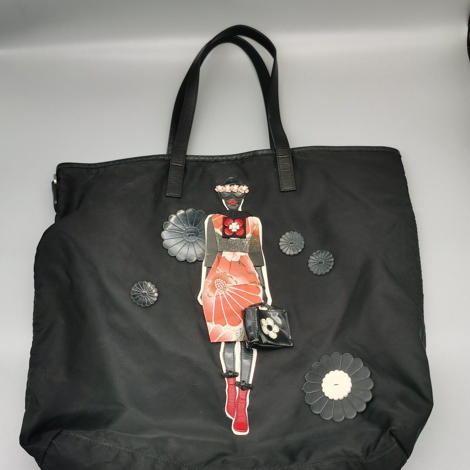 Prada Prada Character Applique Nylon Tote Bag One Size Size ONE SIZE - 2 Thumbnail