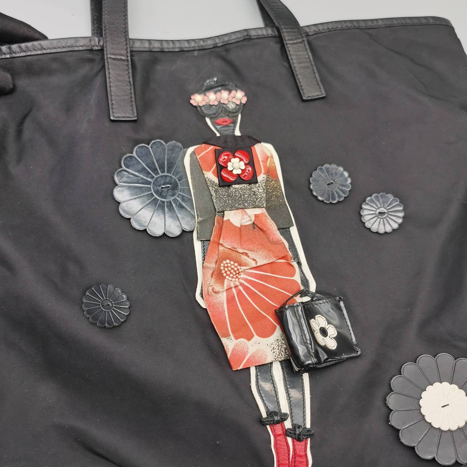 Prada Prada Character Applique Nylon Tote Bag One Size Size ONE SIZE - 8 Thumbnail