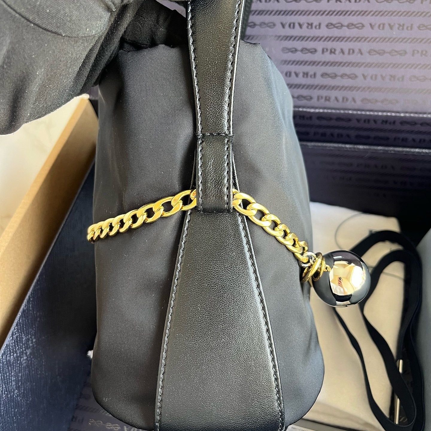 Prada Prada Re-Nylon Chain Handle Bag Size ONE SIZE - 7 Thumbnail