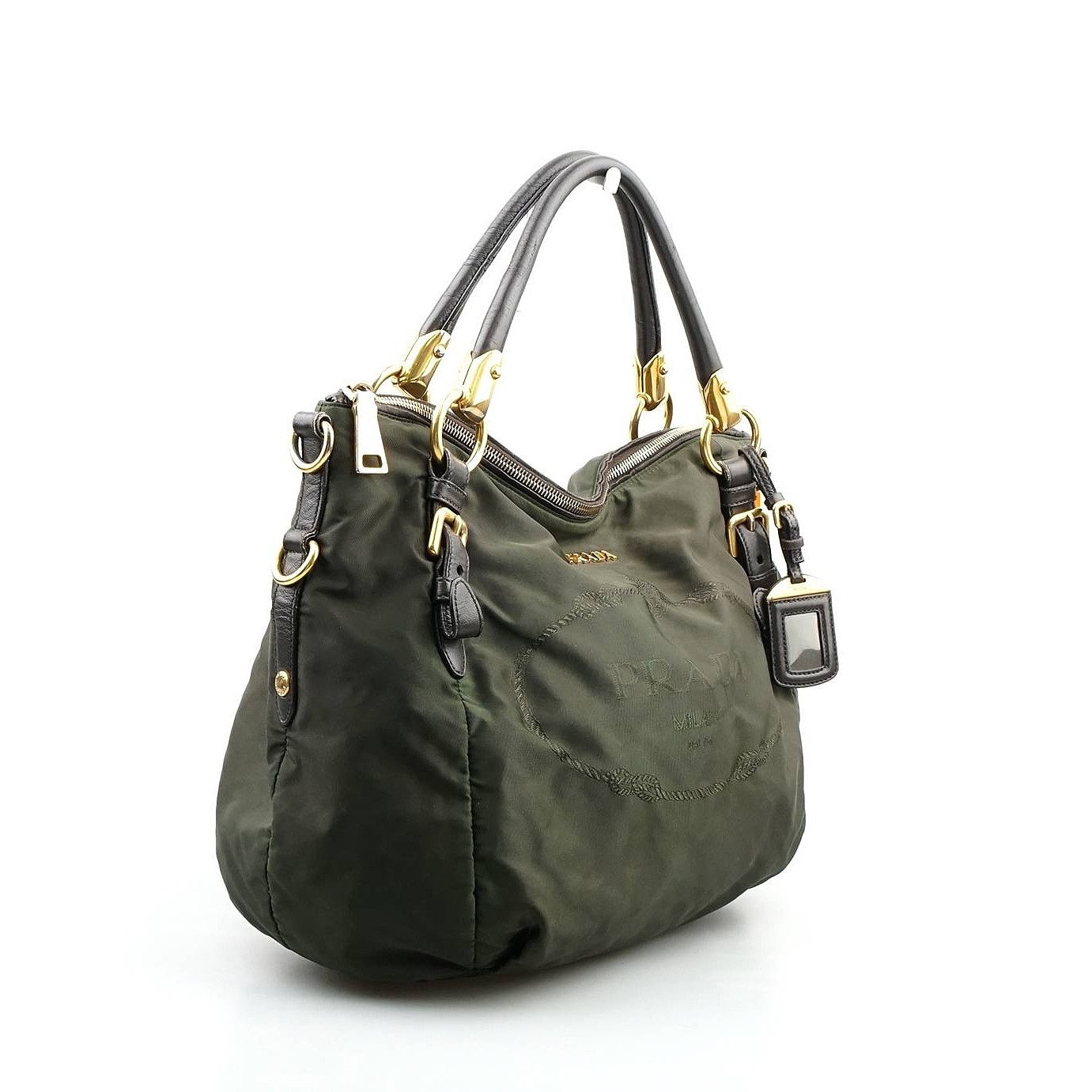 Prada Prada Green Nylon Handle Bag Size ONE SIZE - 16 Thumbnail