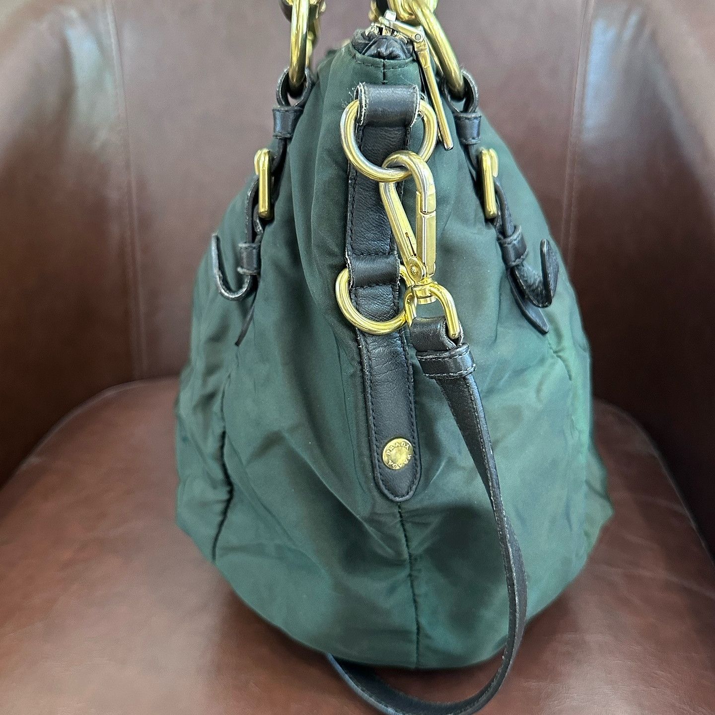 Prada Prada Green Nylon Handle Bag Size ONE SIZE - 12 Thumbnail