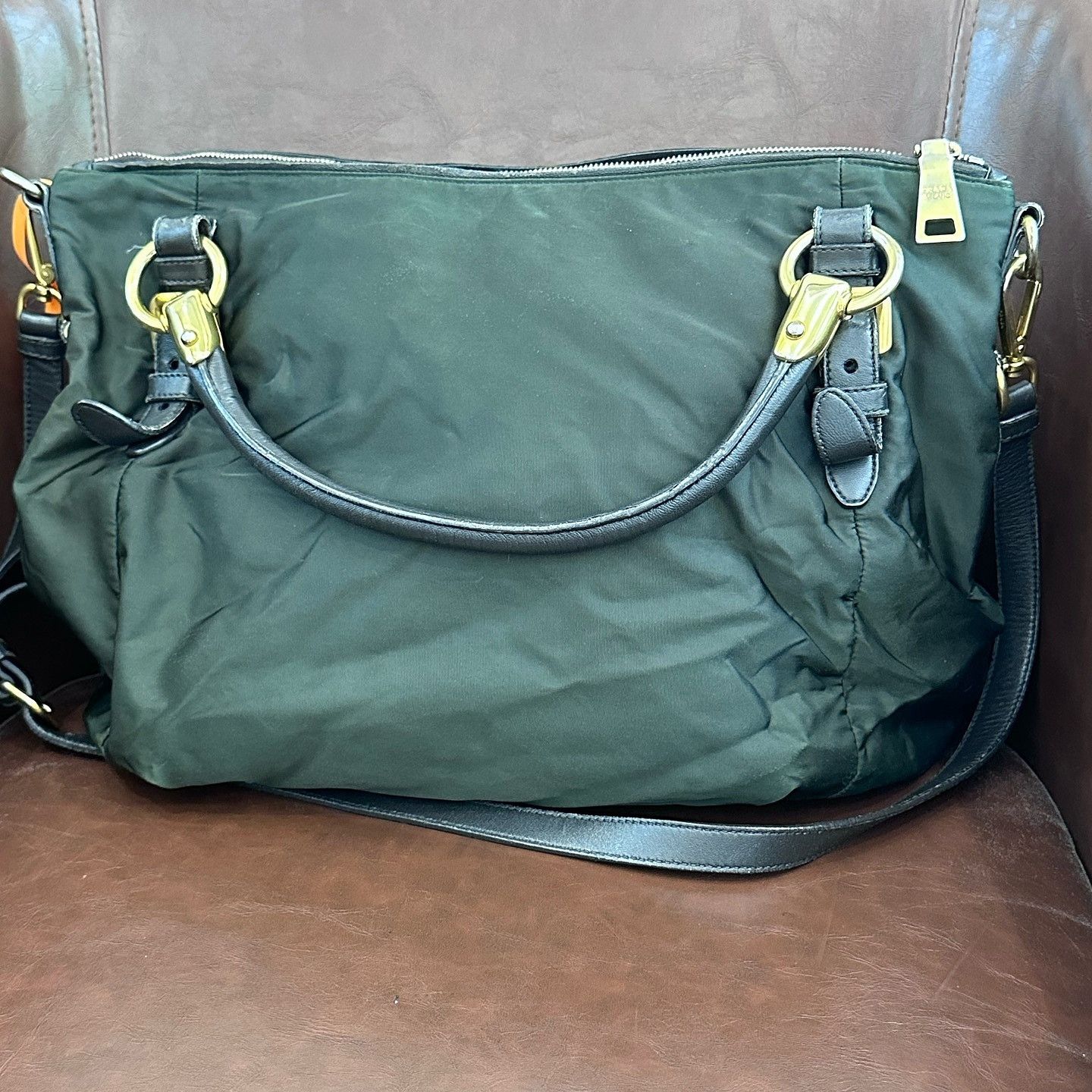 Prada Prada Green Nylon Handle Bag Size ONE SIZE - 3 Thumbnail