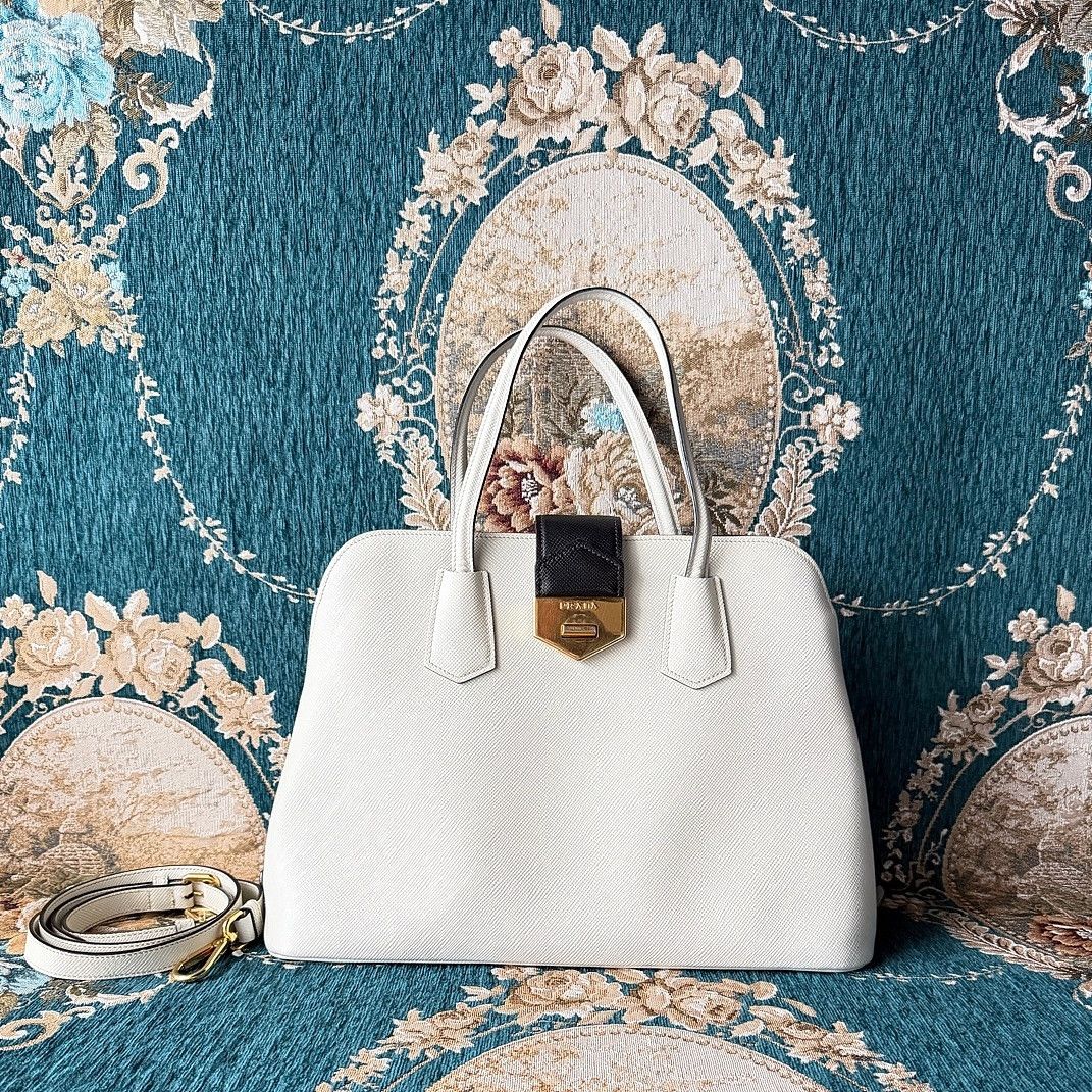 Prada Prada Saffiano Leather Handle Bag Size ONE SIZE - 2 Thumbnail