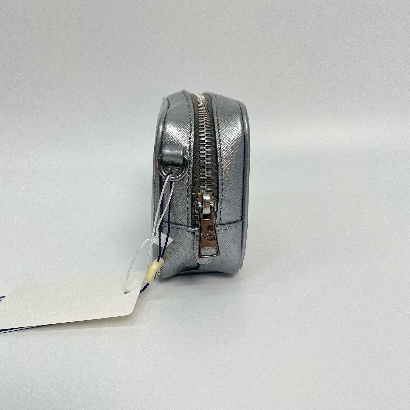 Prada Prada Silver Saffiano Leather Crossbody Bag Size ONE SIZE - 7 Thumbnail